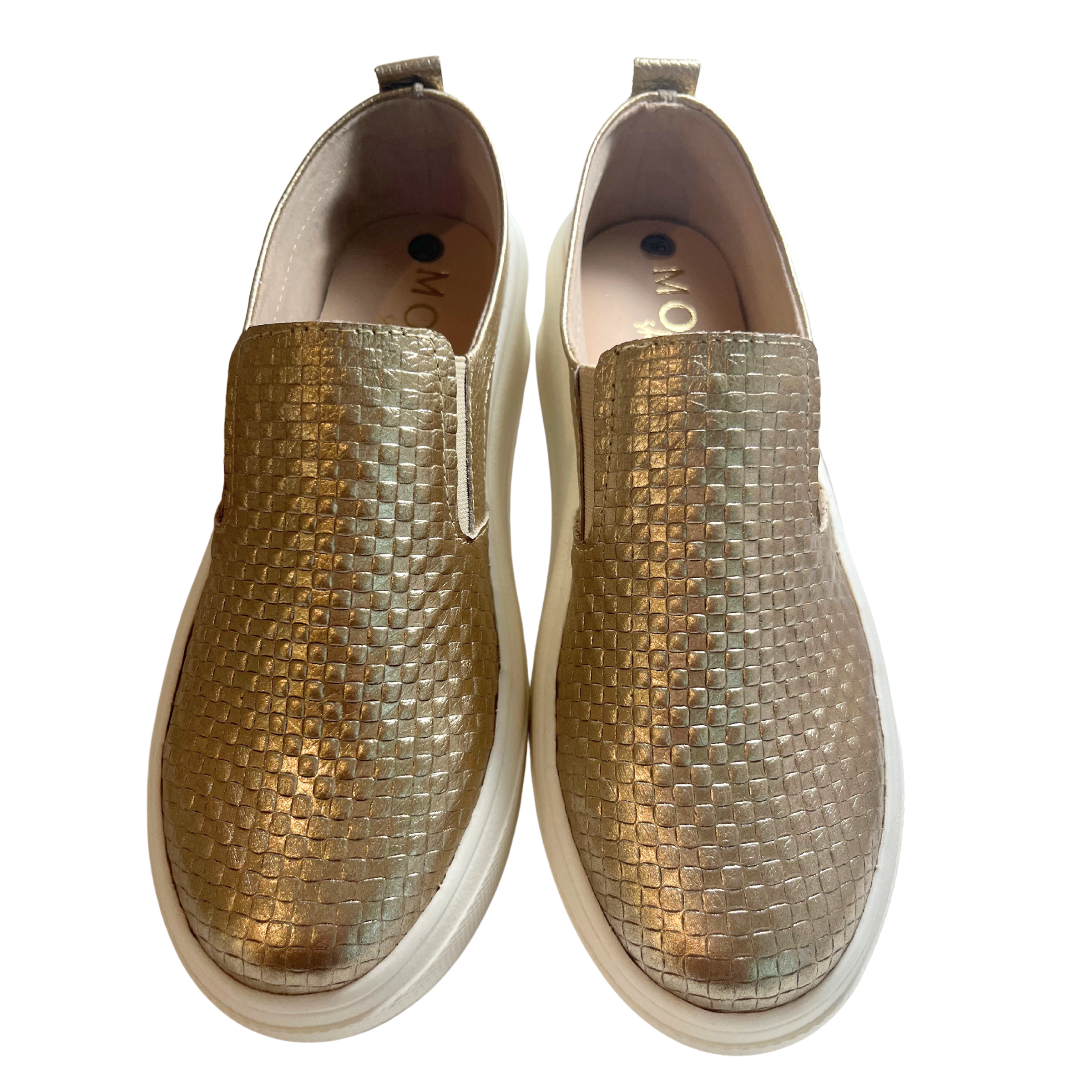 Womens Gold Sneakers | Denver Slipe on