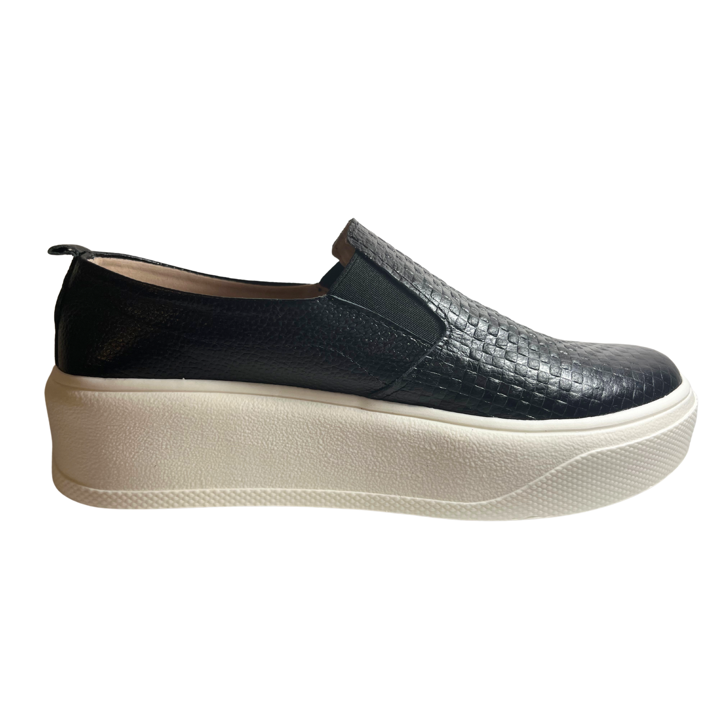 Black Platform Sneaker | Denver Slip-on