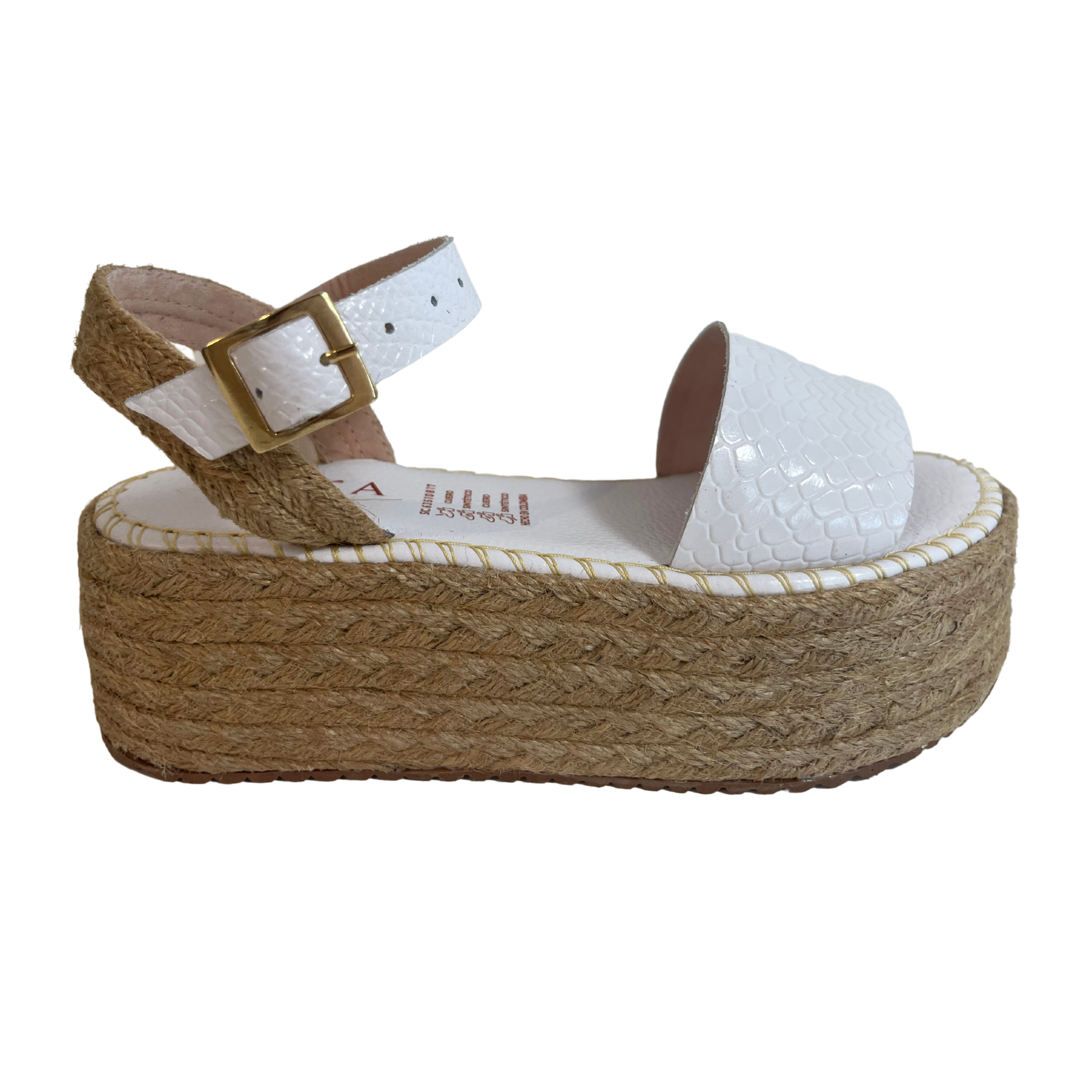 white platform sandals|Albany Jute