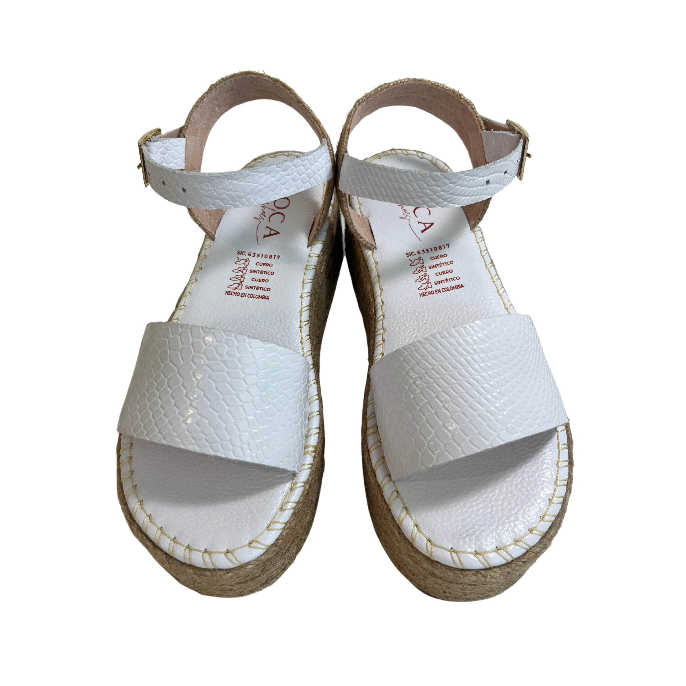platform sandals white | Albany Jute