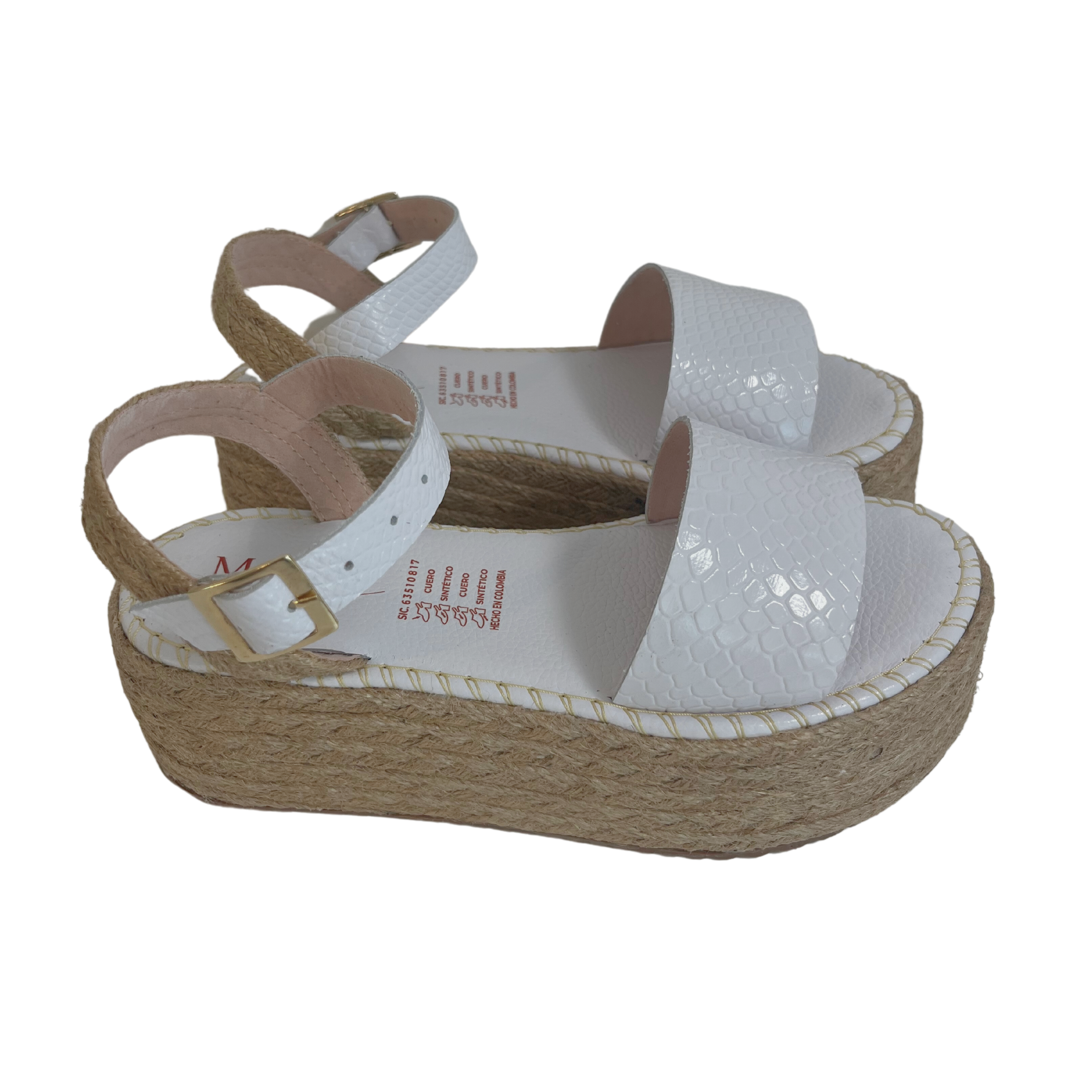 platform white sandals | Albany Jute