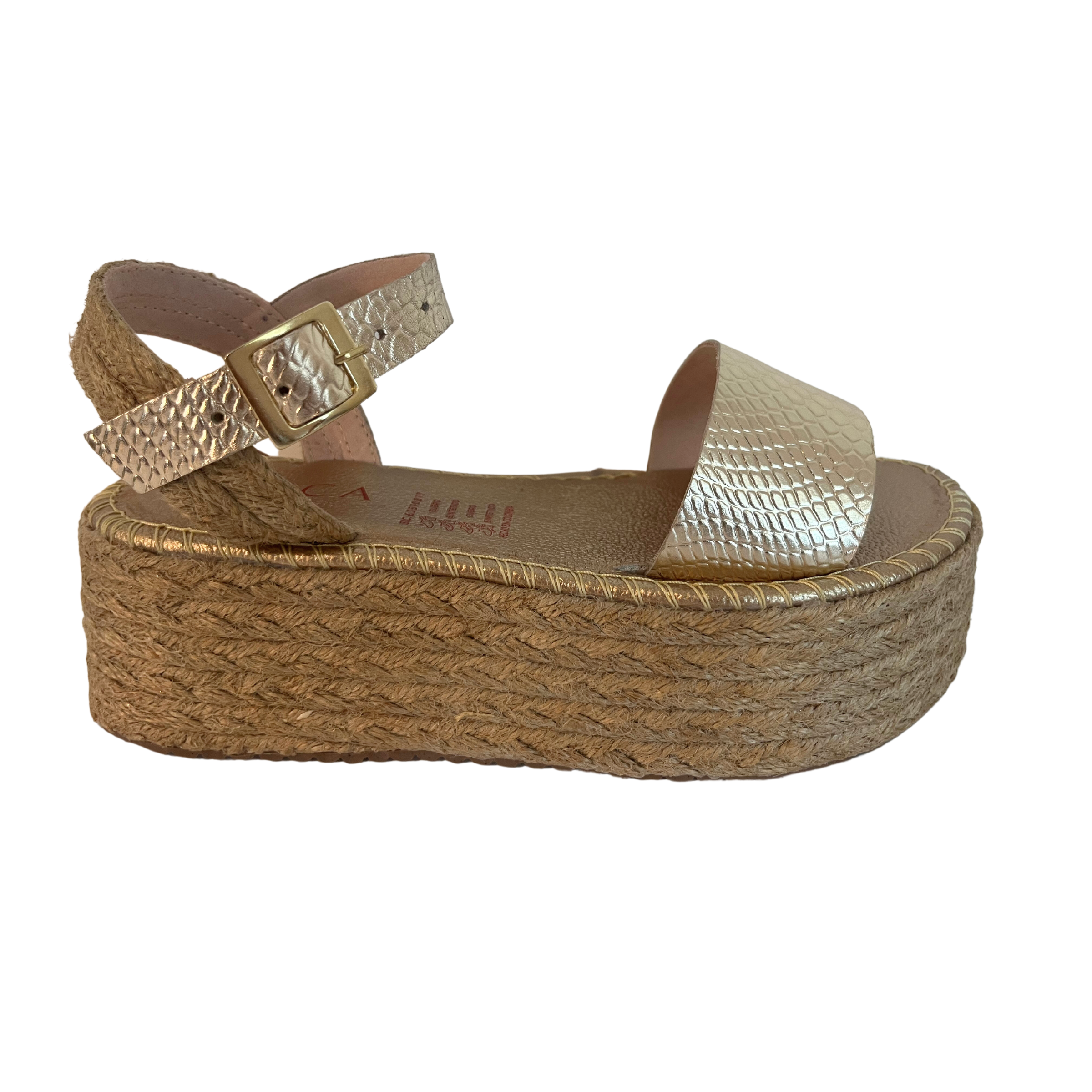 gold platform sandals | Albany Jute