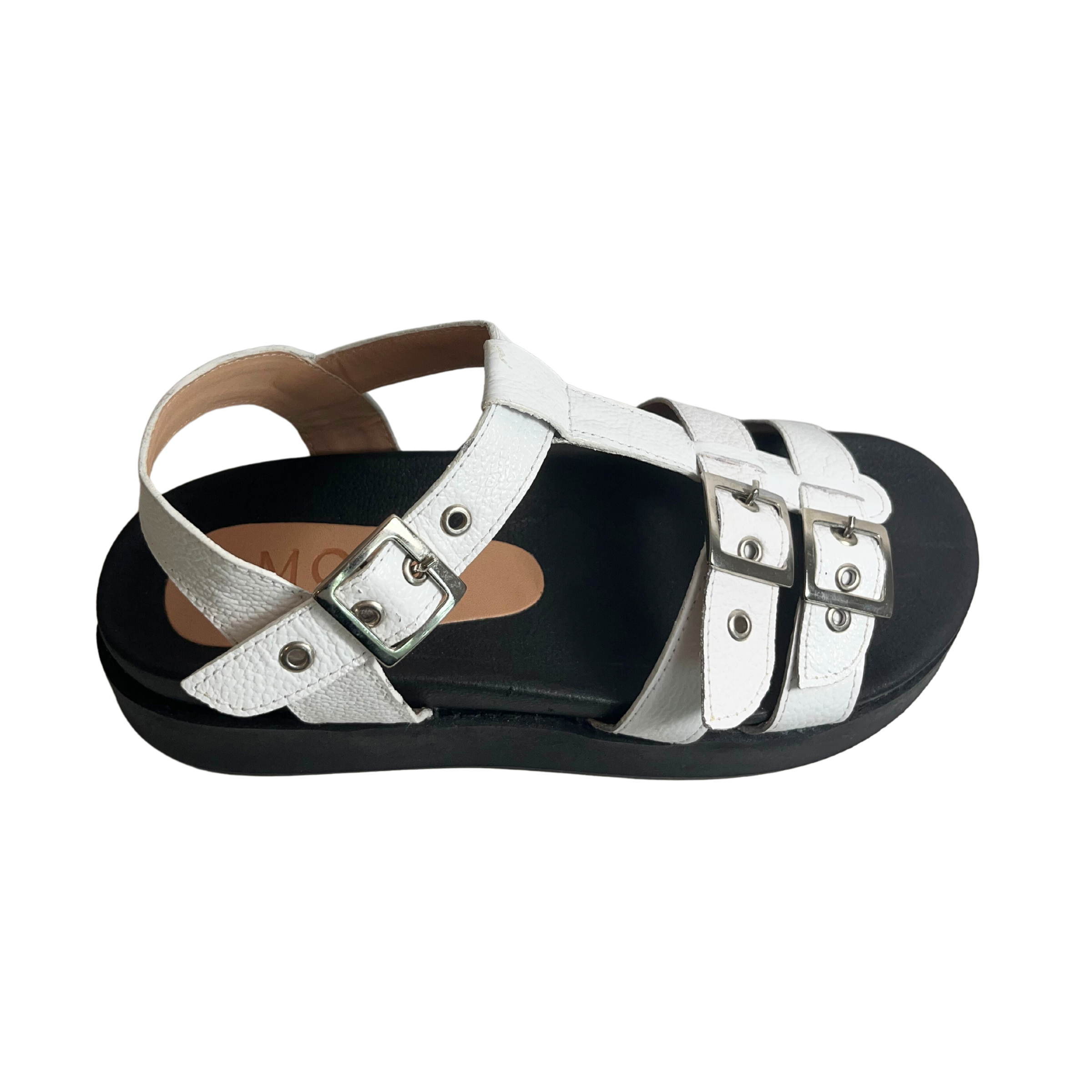 Annapolis Buckles | flatform sandals white