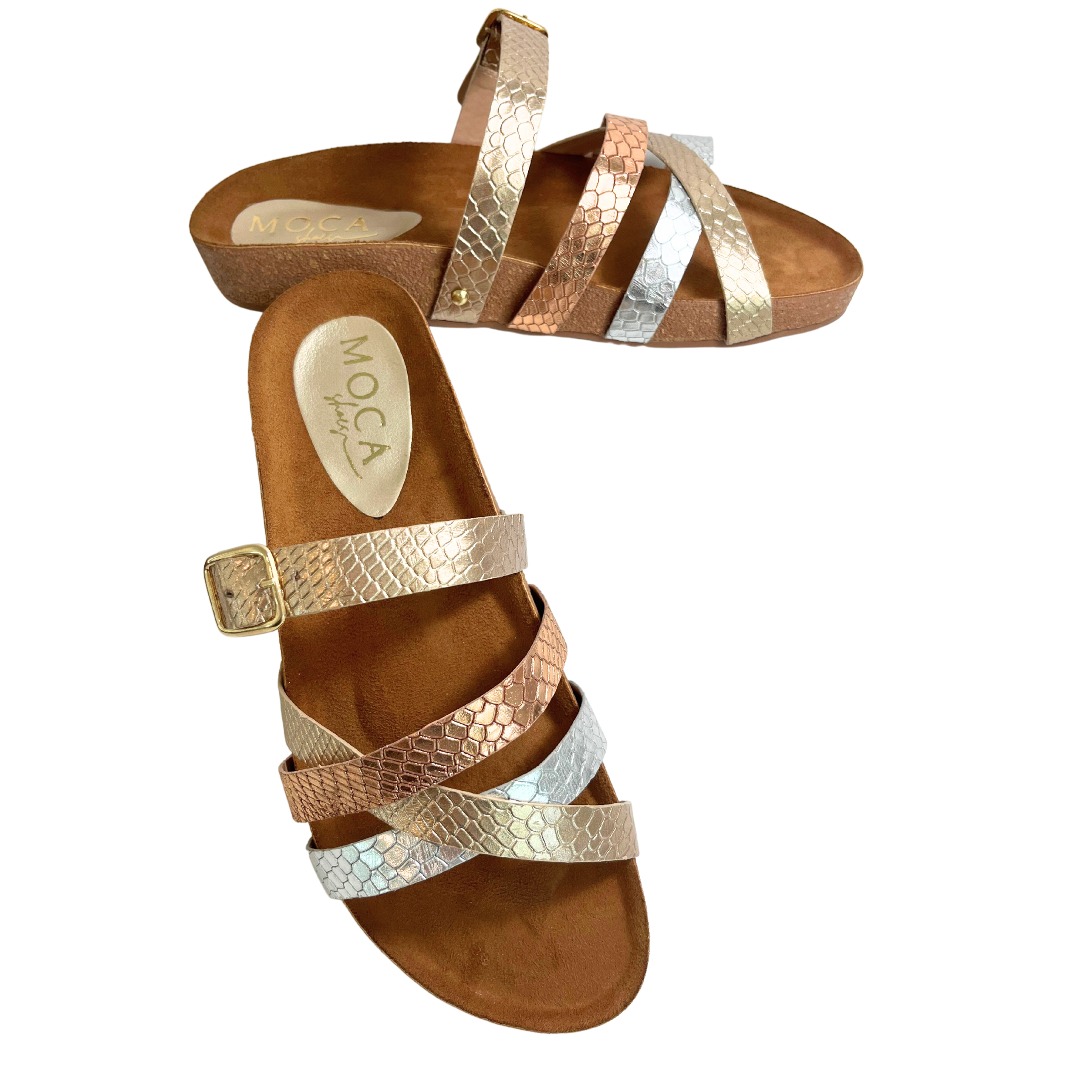 Gold Slides Sandals | Boston 3