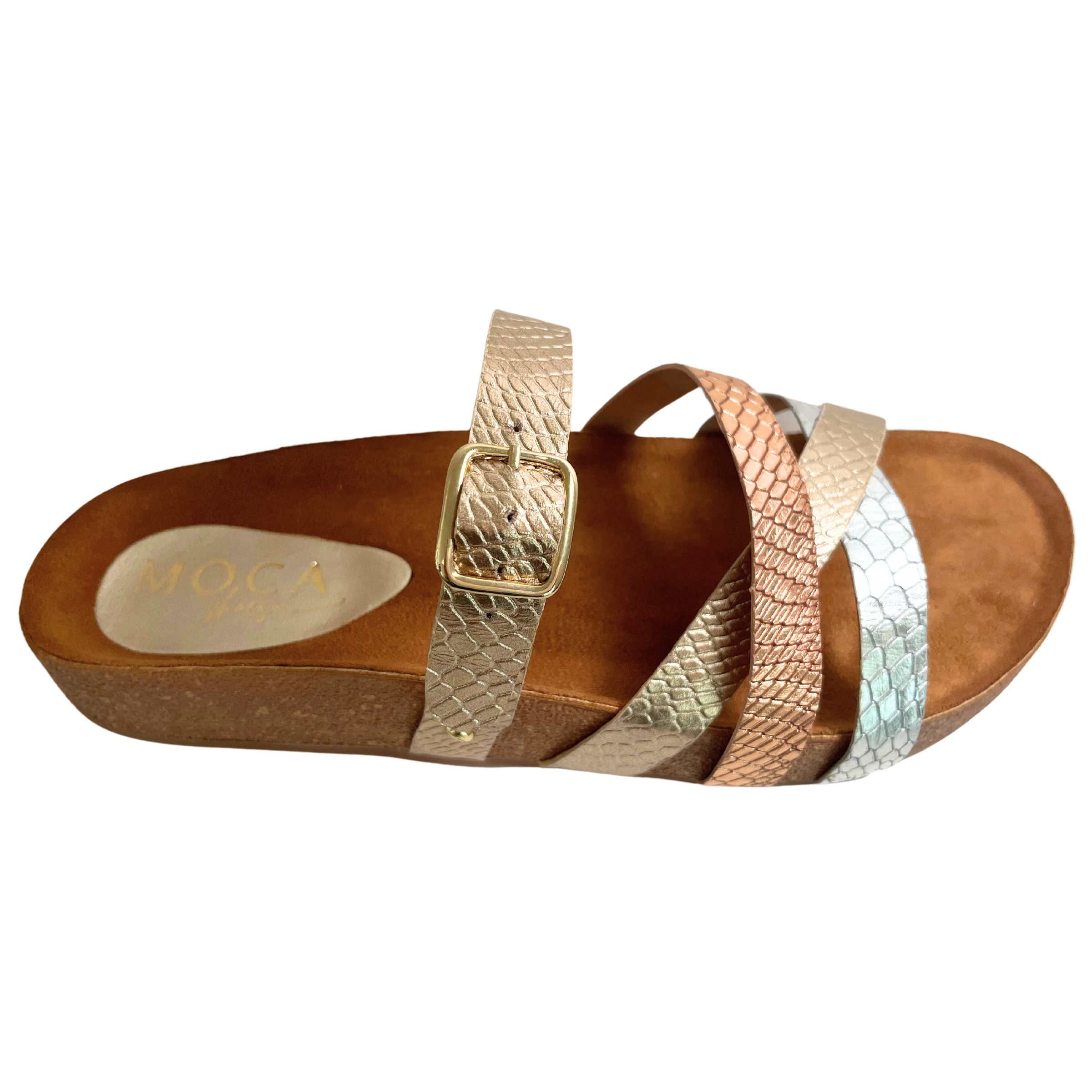 Gold Slide Sandals | Boston 3