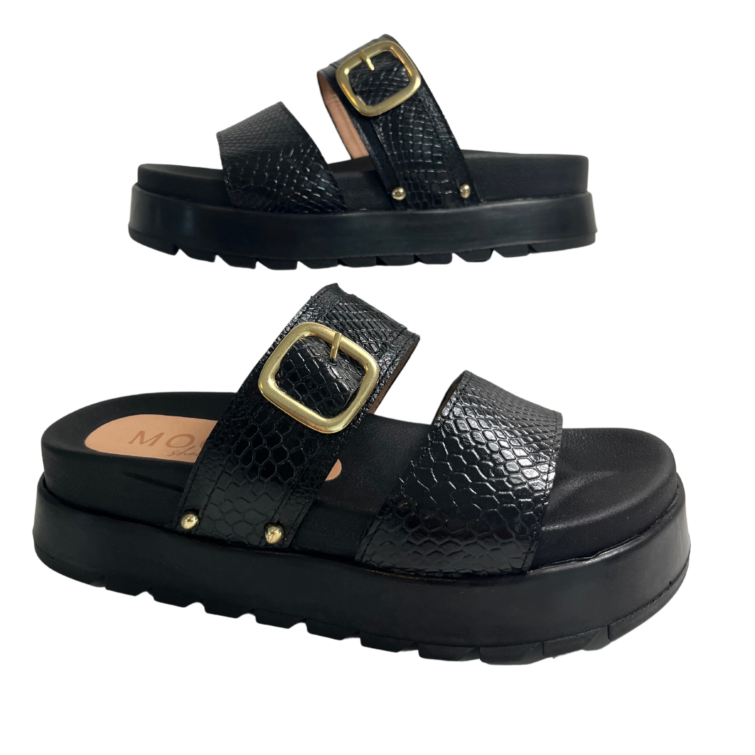 Seattle black flatform sandals