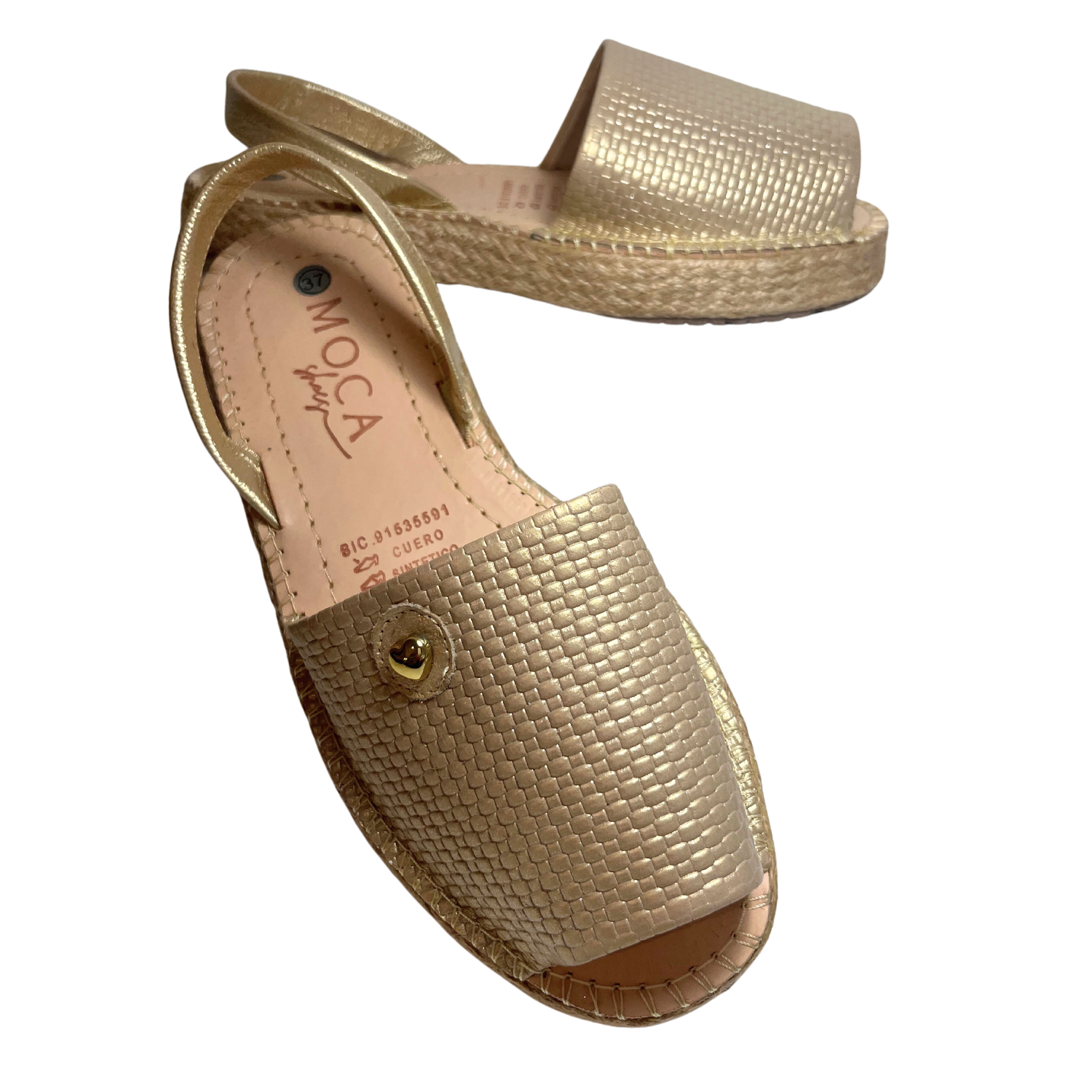 Miramar Espradilles | Flat Gold Sandals for Women