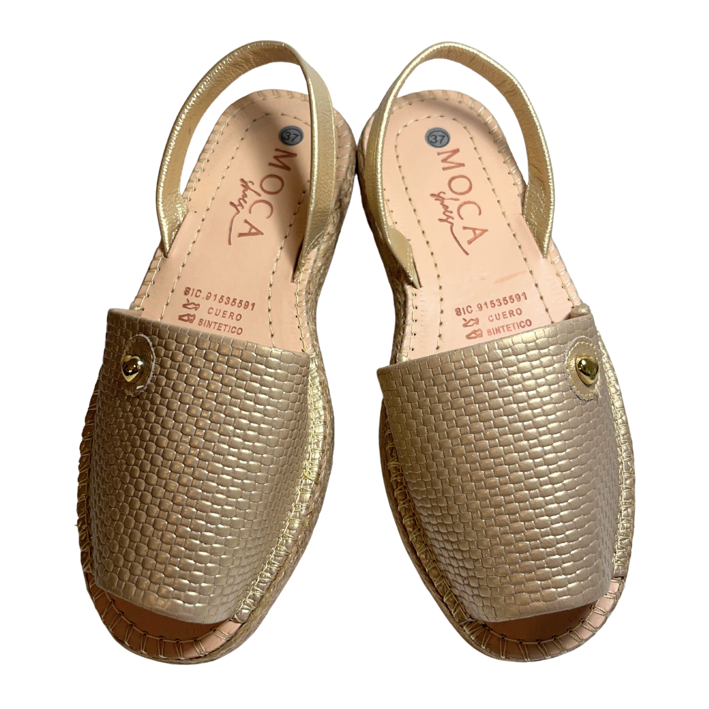 Miramar Espradilles | Gold Flat Sandals