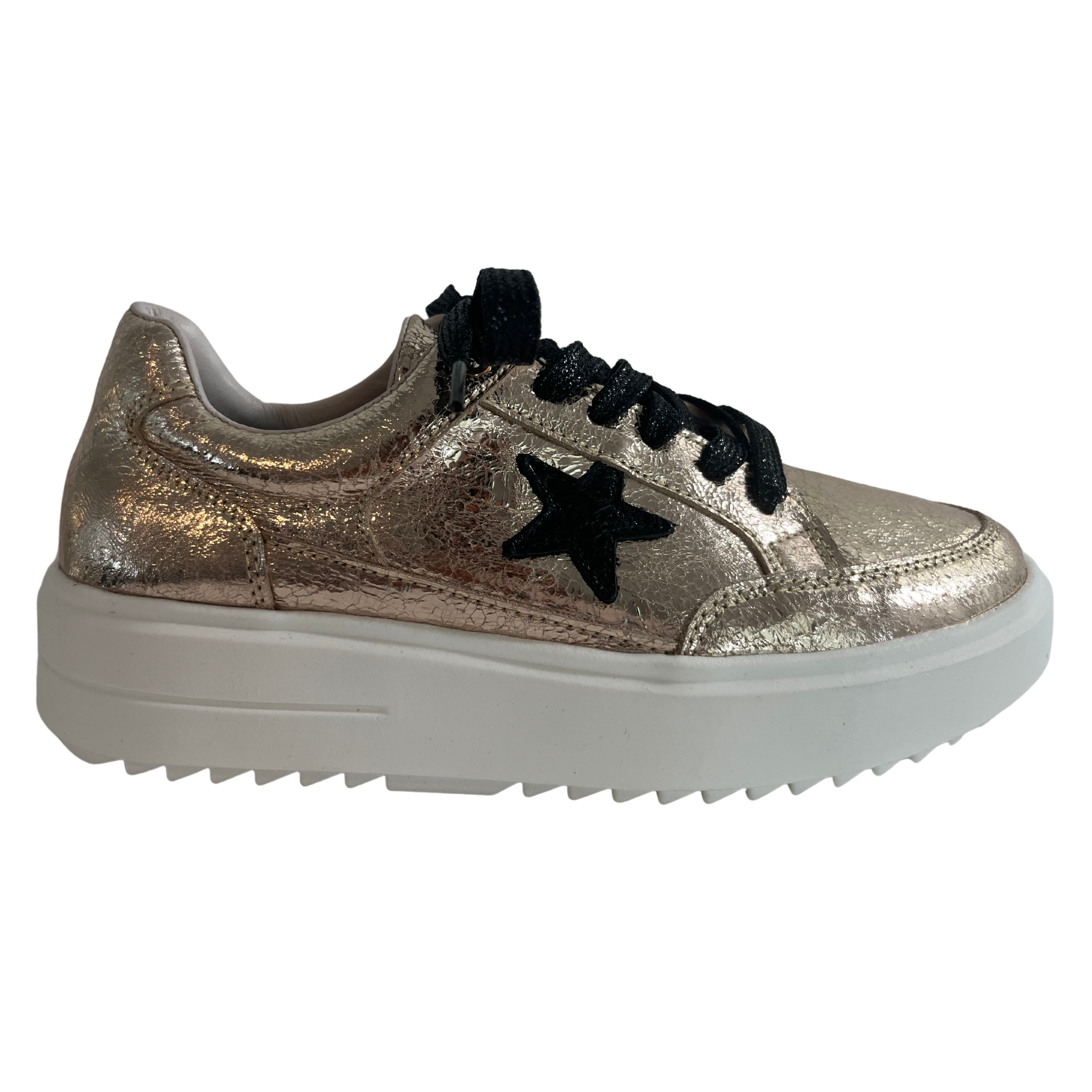 Gold platform tennis store shoes