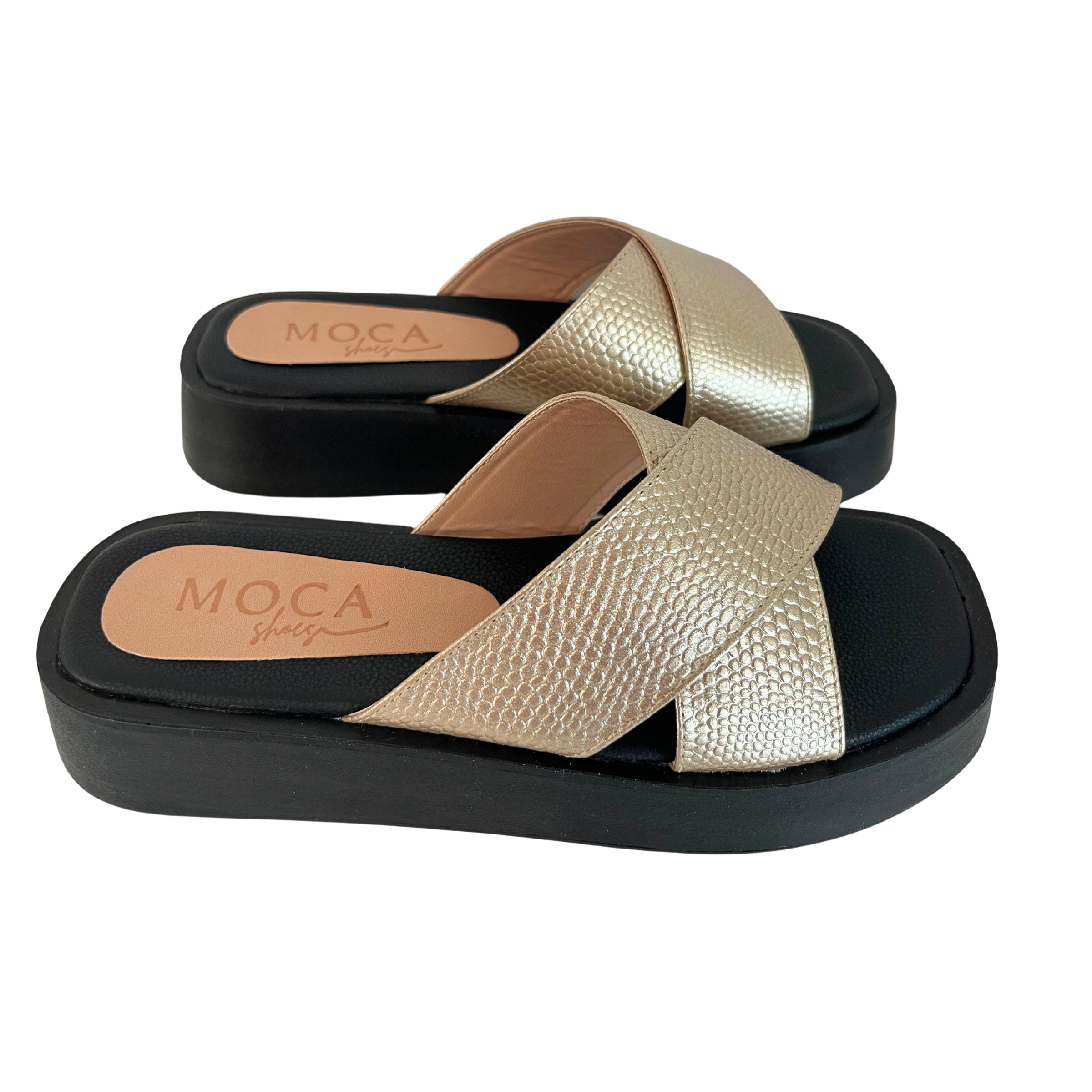 Sunrise Flatform Sandals Gold