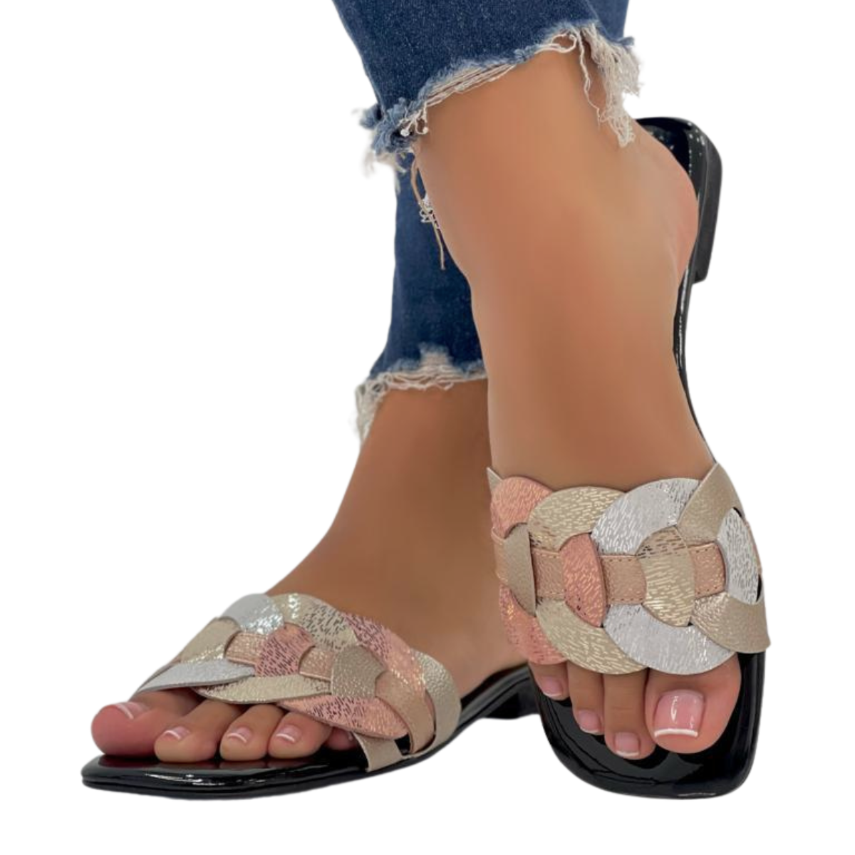 Slide Sandals triple gold | Pierre
