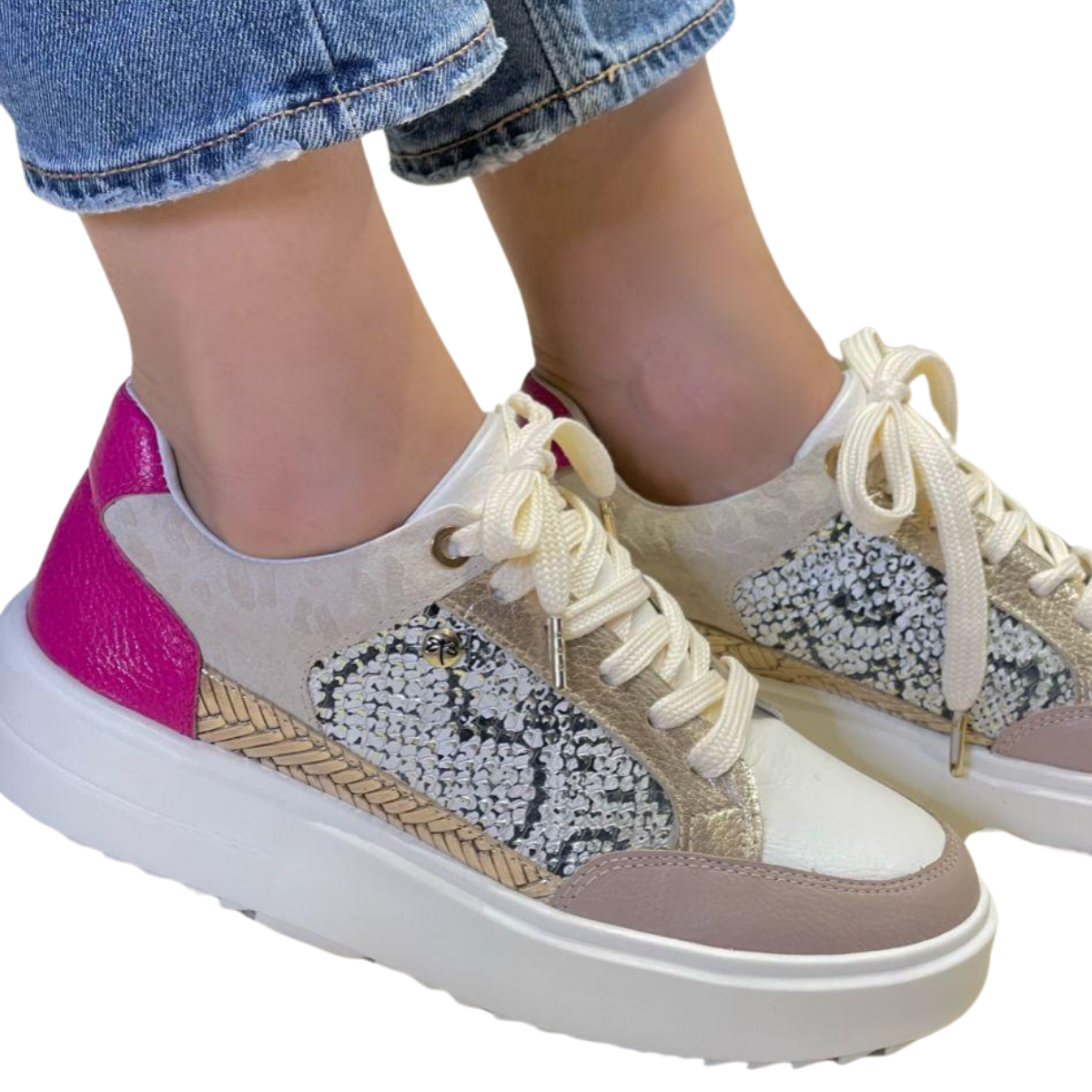 Chaussures Tennis En Cuir Fuchsia | Texas