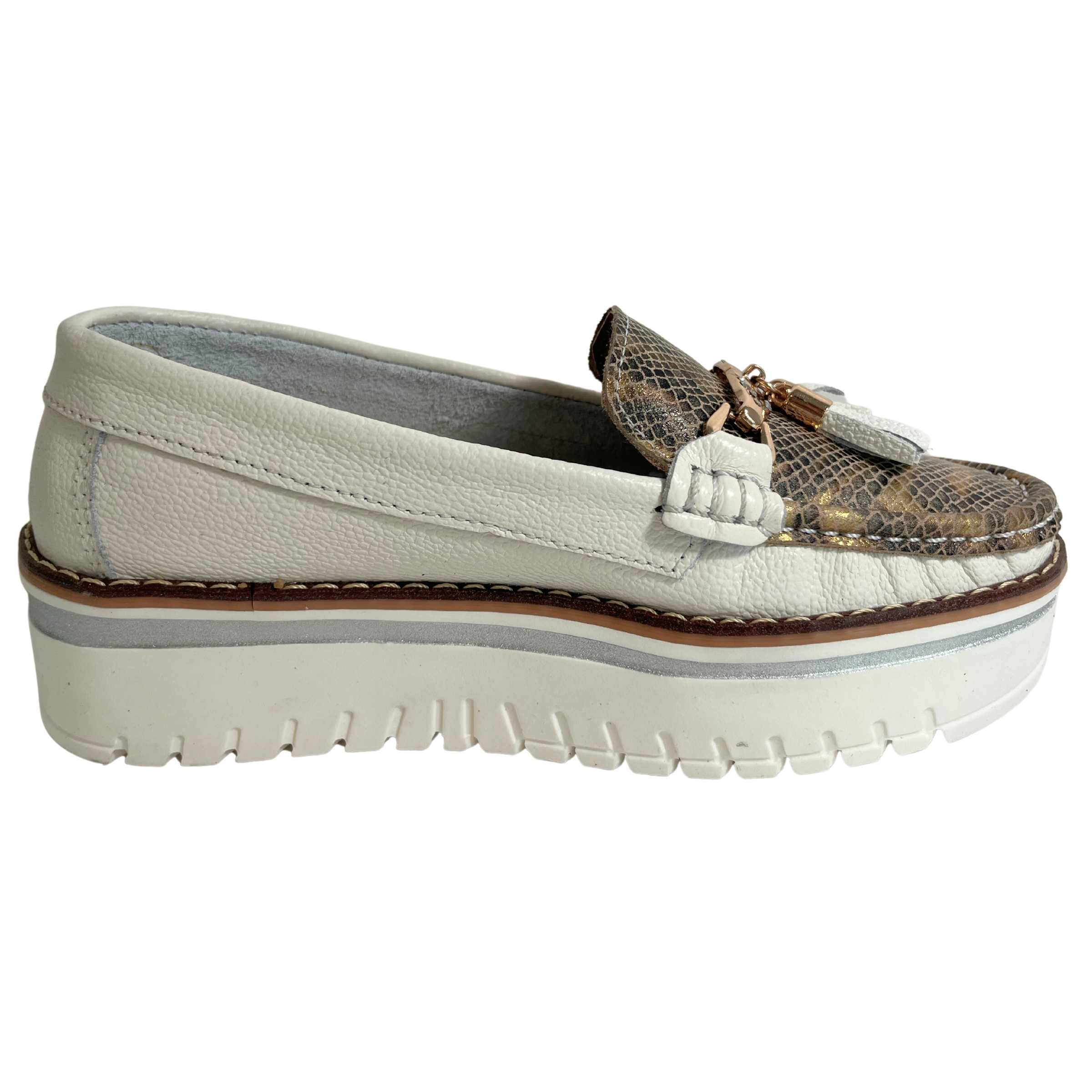 White Moccasins Leather | Hollywood