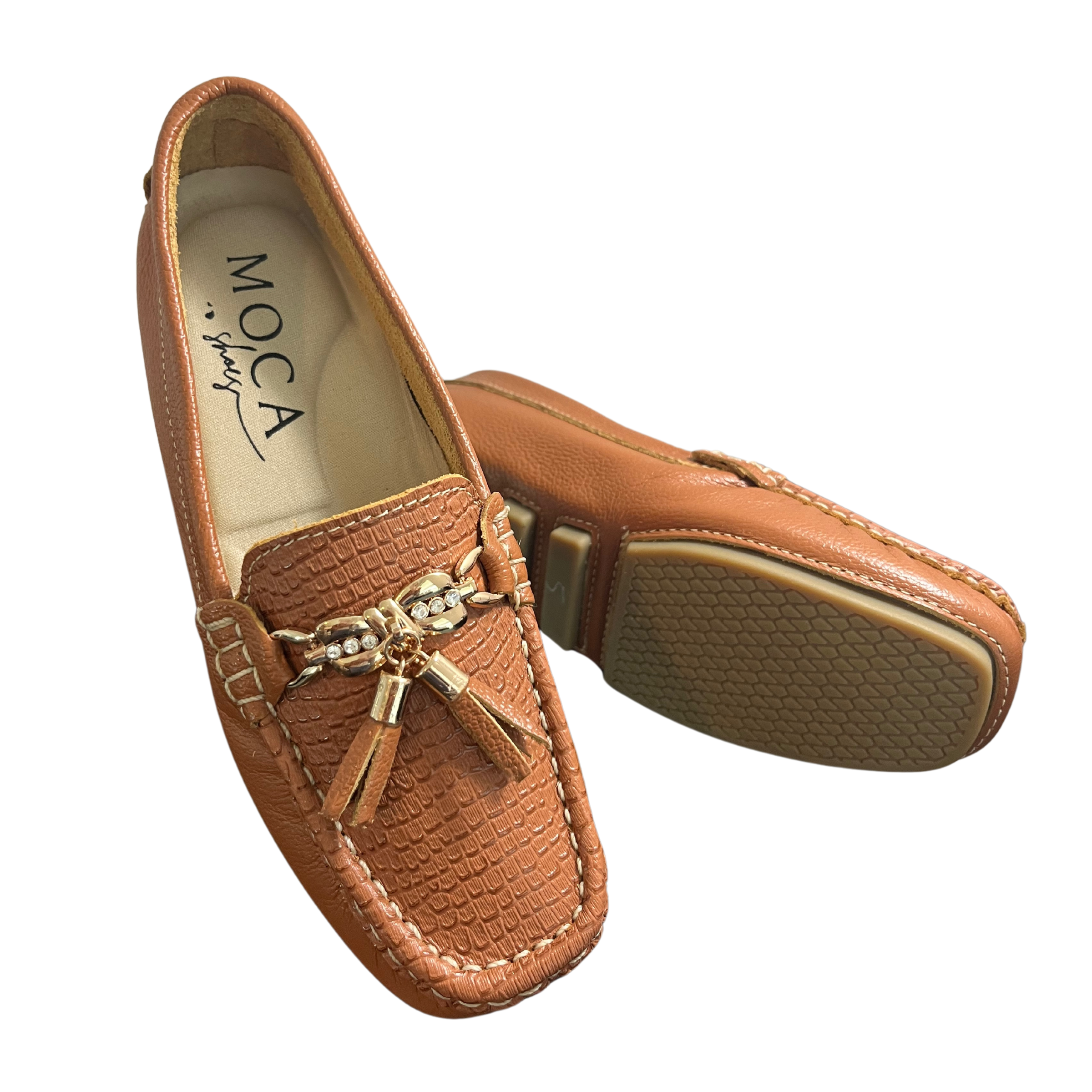 Honey-Colored Moccasins Leather | Hollywood Flat