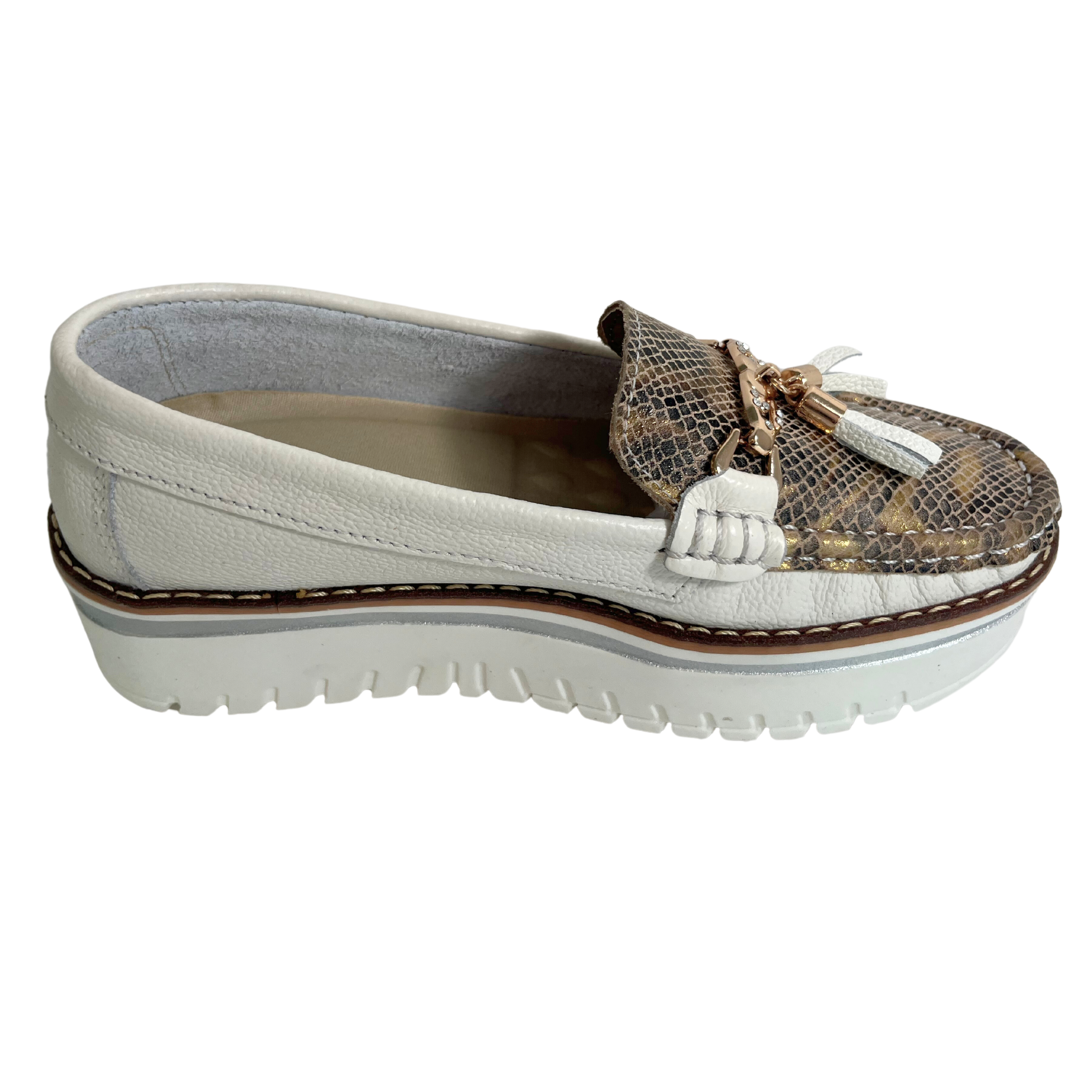 White Moccasins Leather | Hollywood