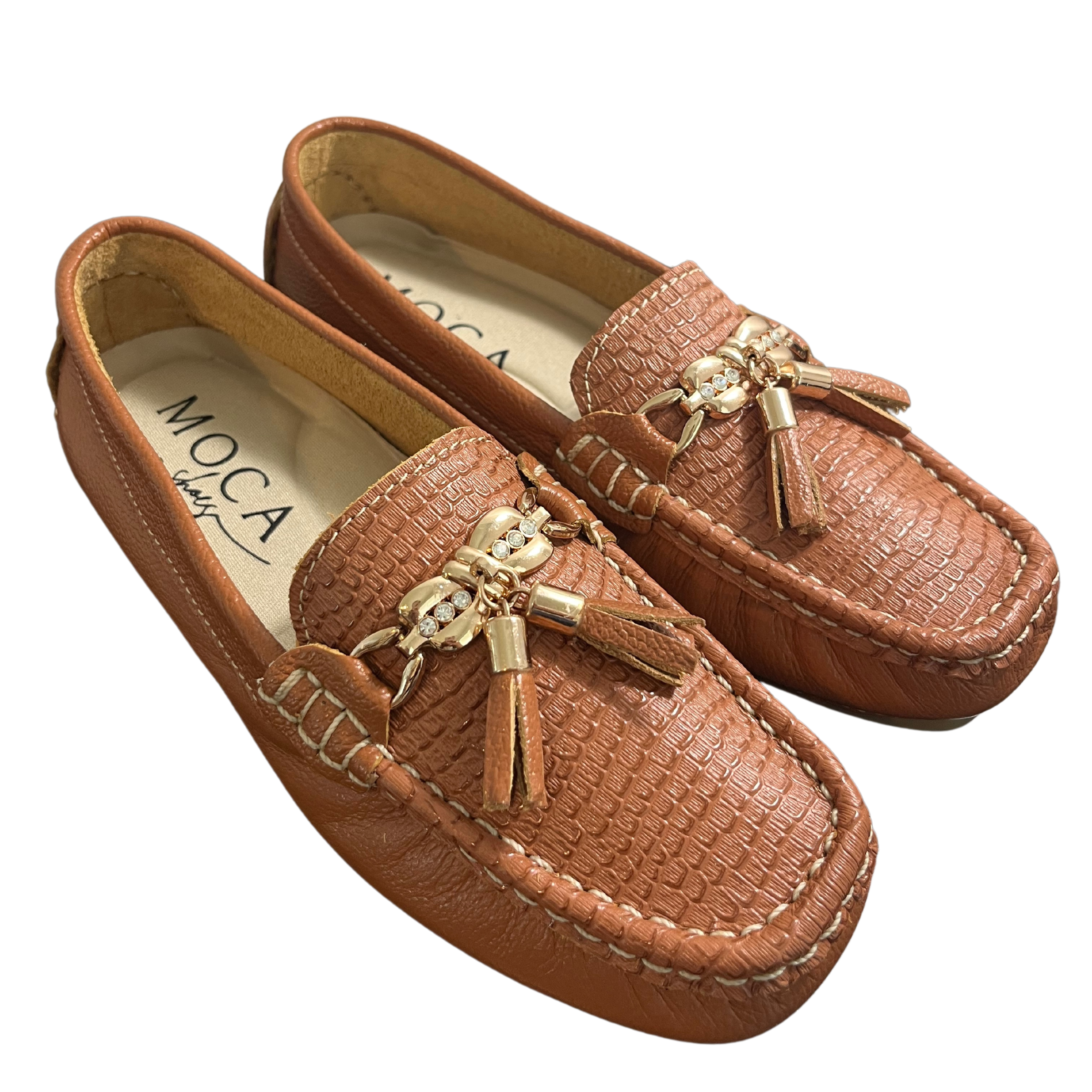 Honey-Colored Moccasins Leather | Hollywood Flat