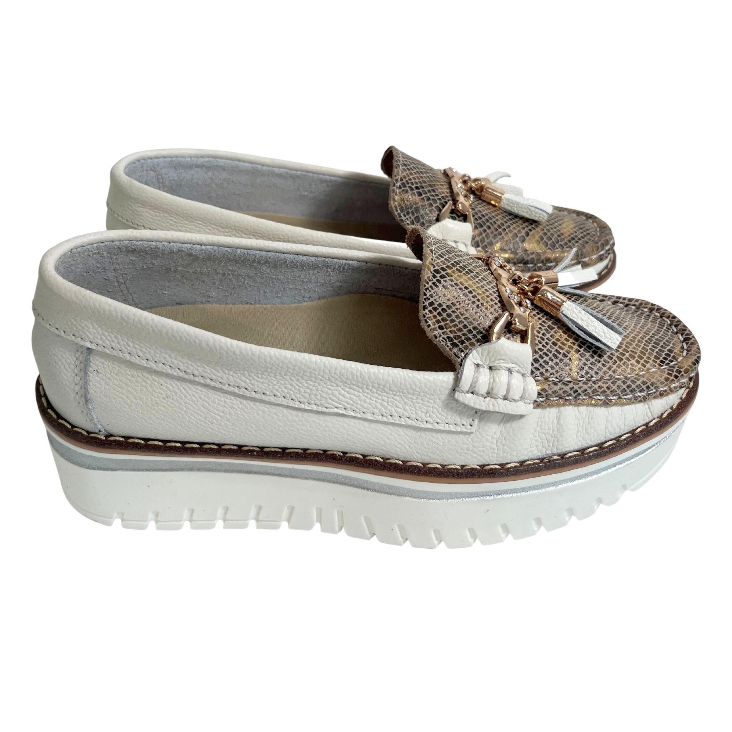 Mocassins Blancs Cuir | Hollywood