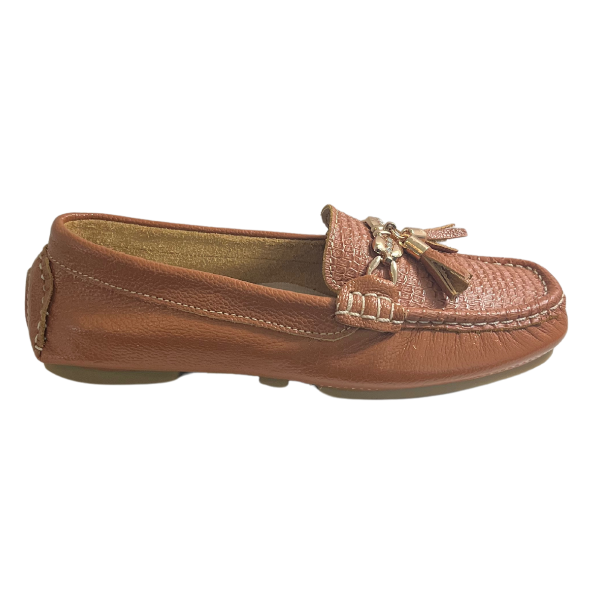 Honey-Colored Moccasins Leather | Hollywood Flat