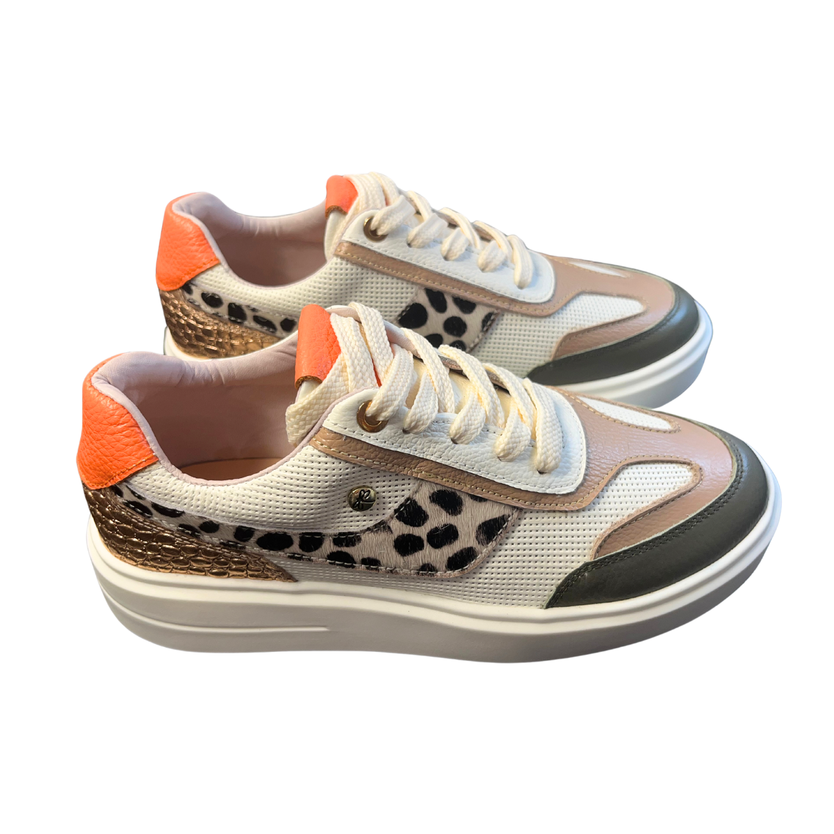 Chaussures Tennis En Cuir Orange | Texas