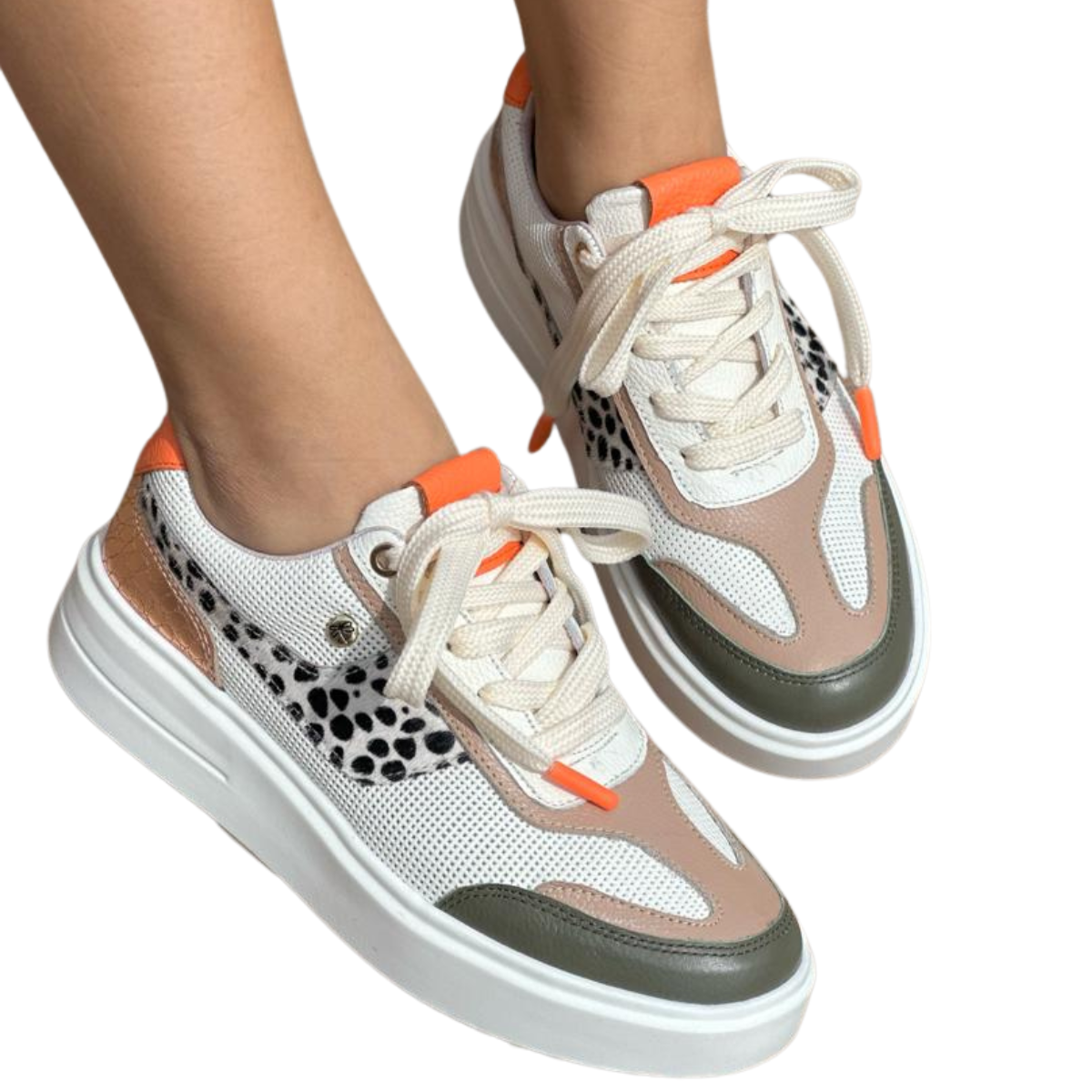 Chaussures Tennis En Cuir Orange | Texas