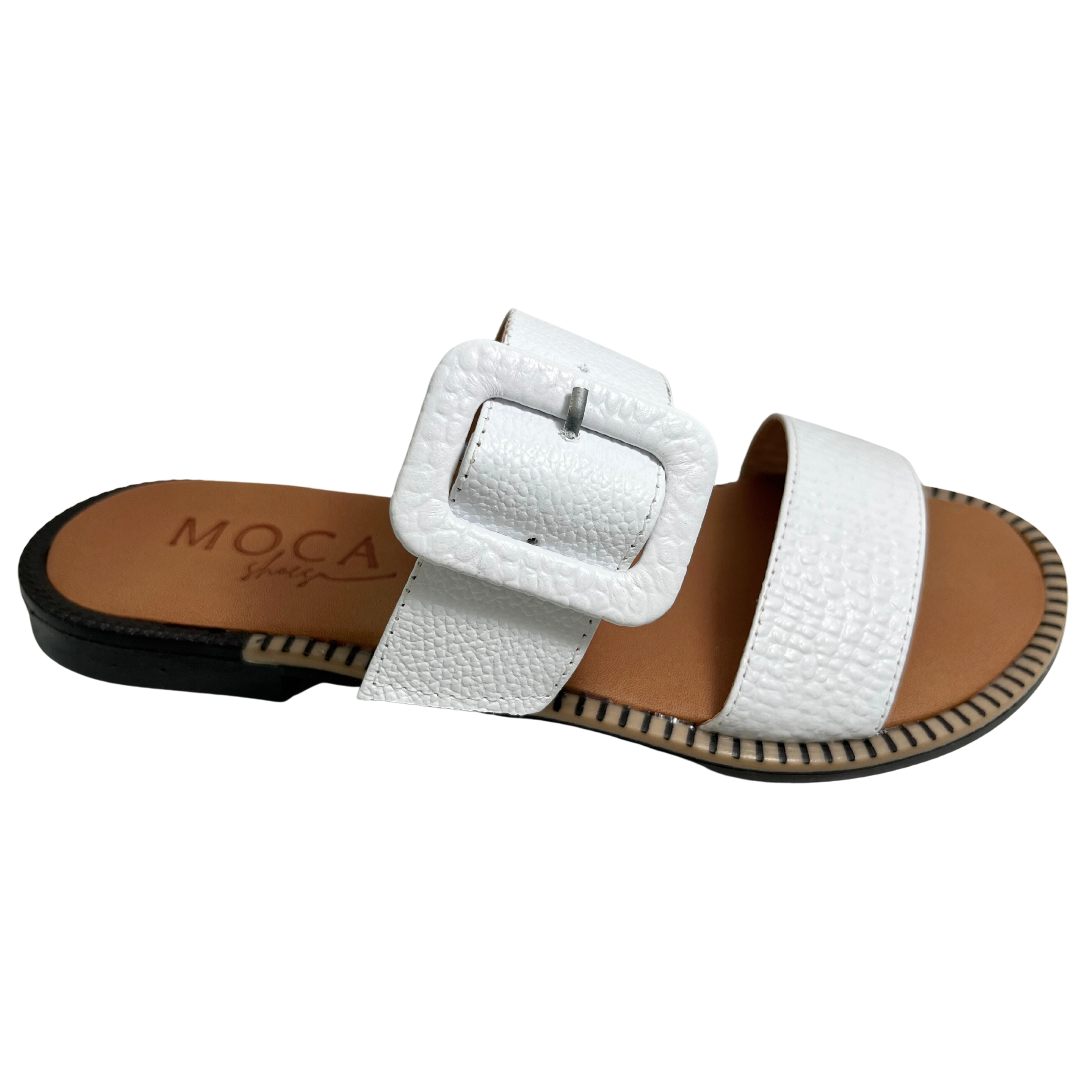 Atlanta | white slide sandals