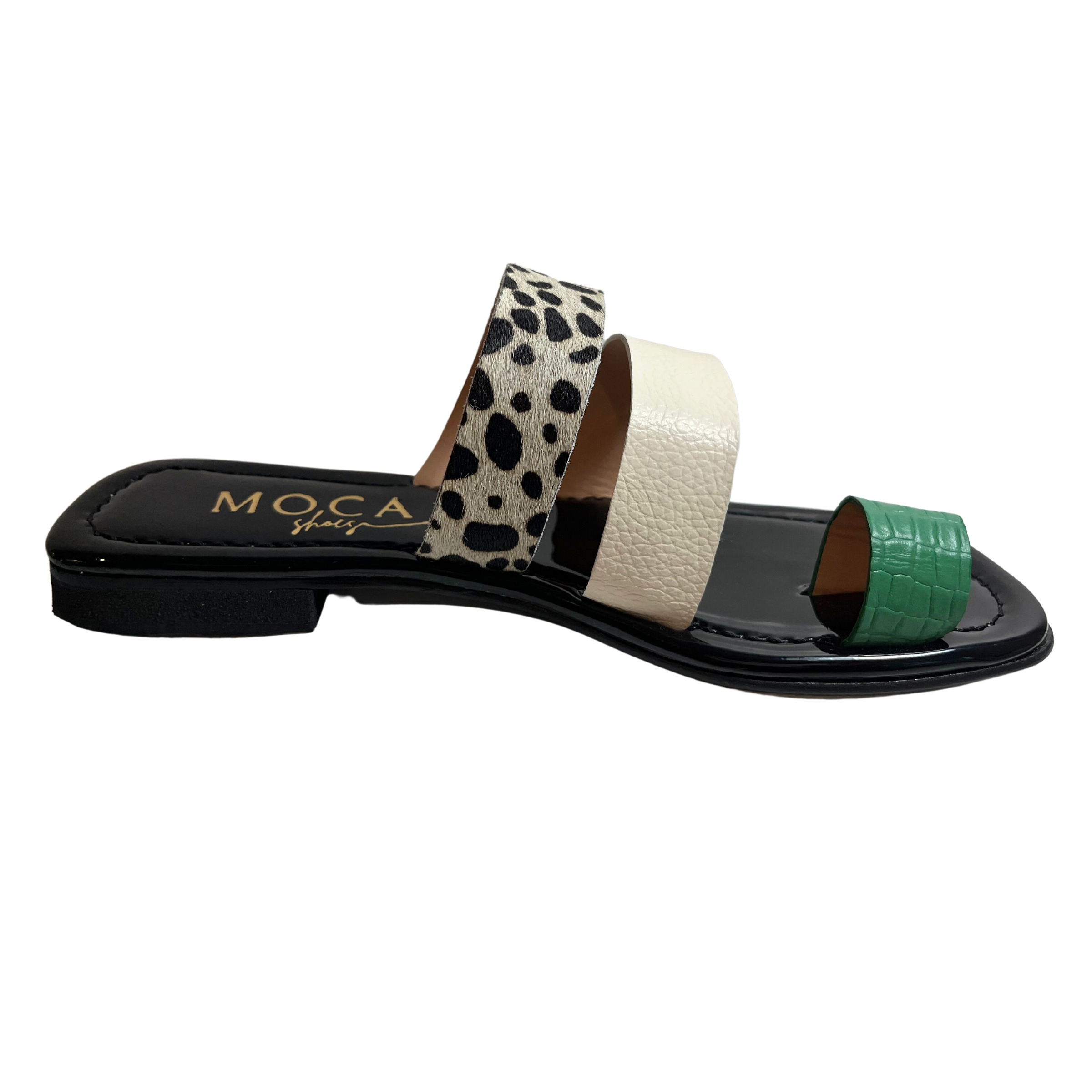 Providence Sandals- Print | Green Slides