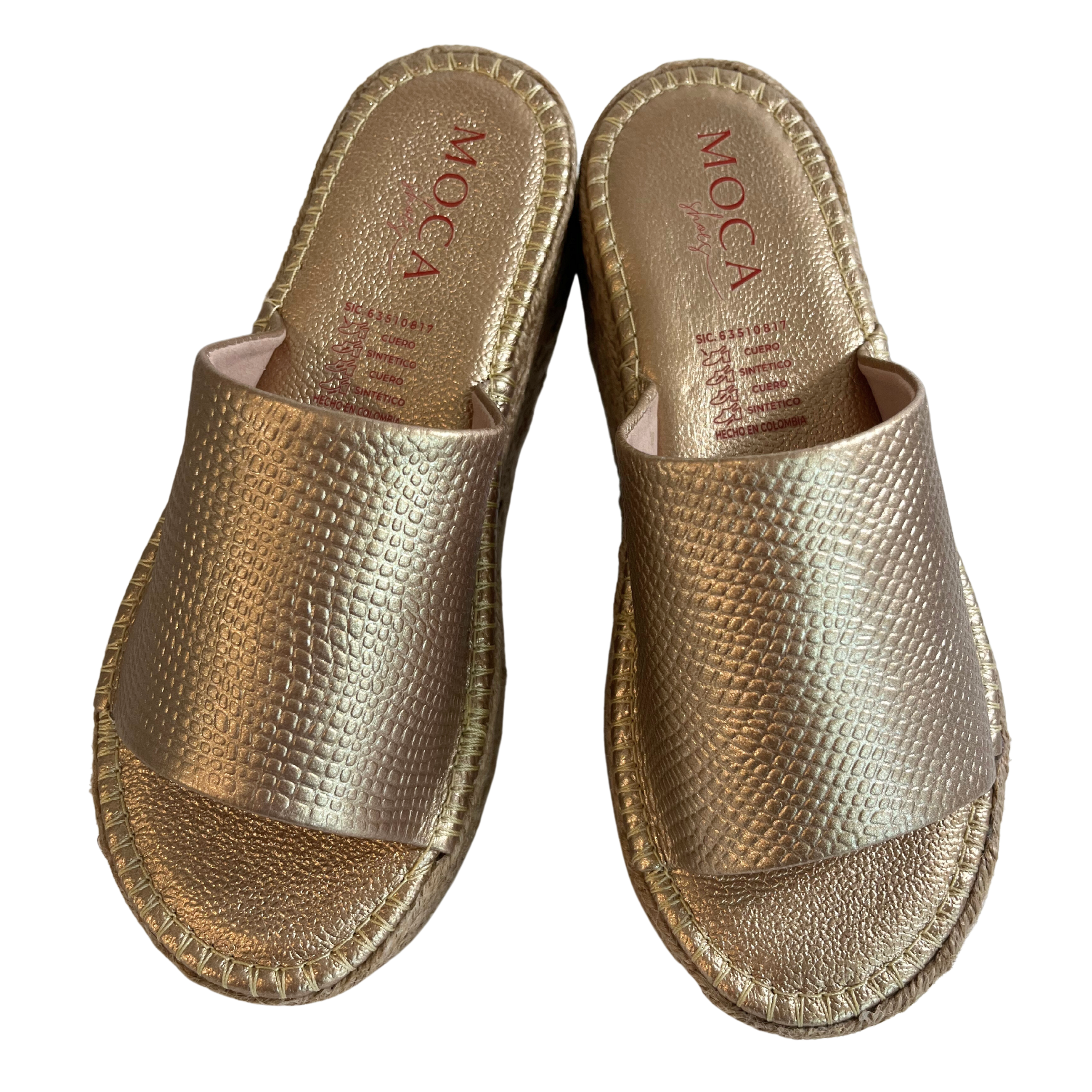 Gold Slide in Sandals | Lincoln Jute