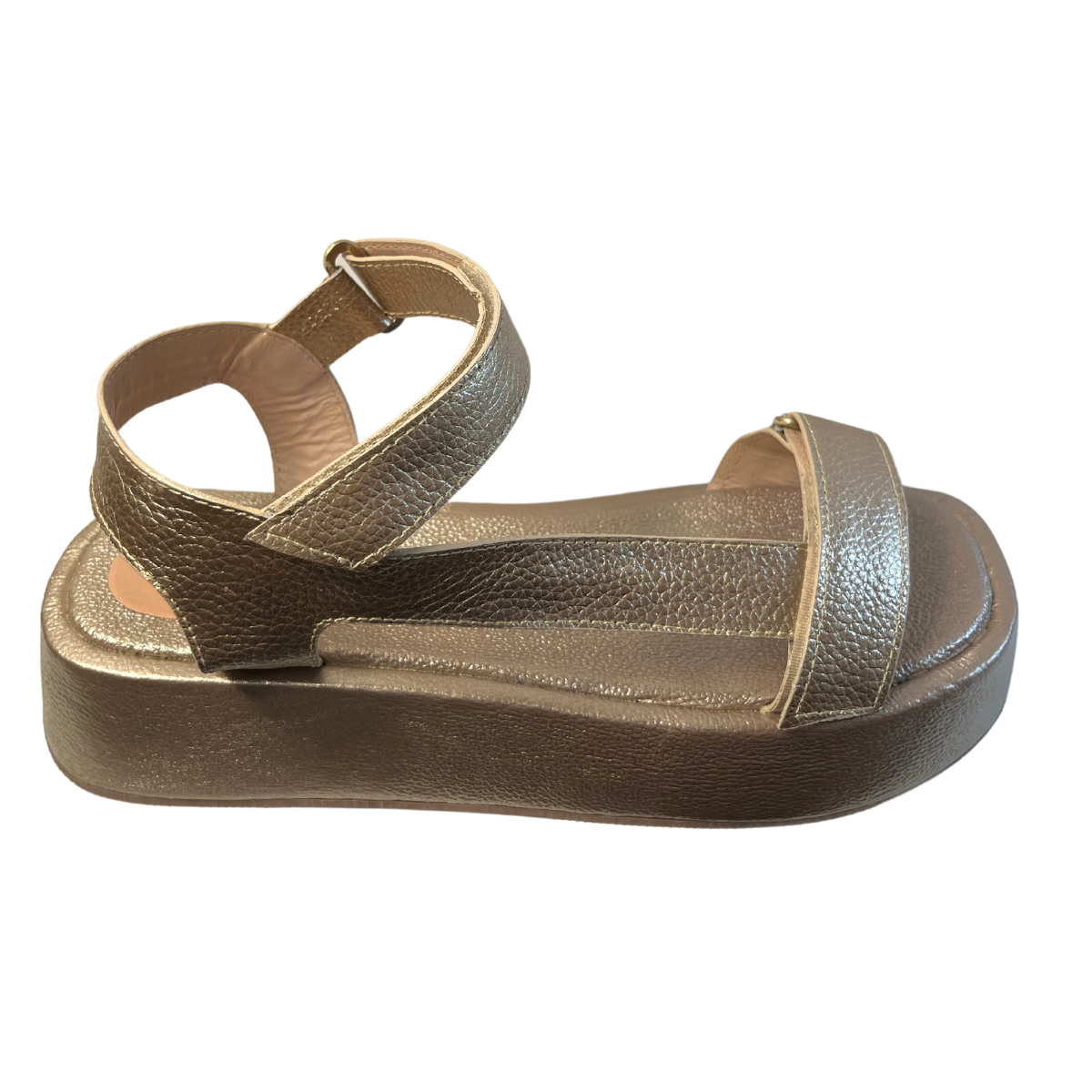 Gold Flatform Sandals | Arizona