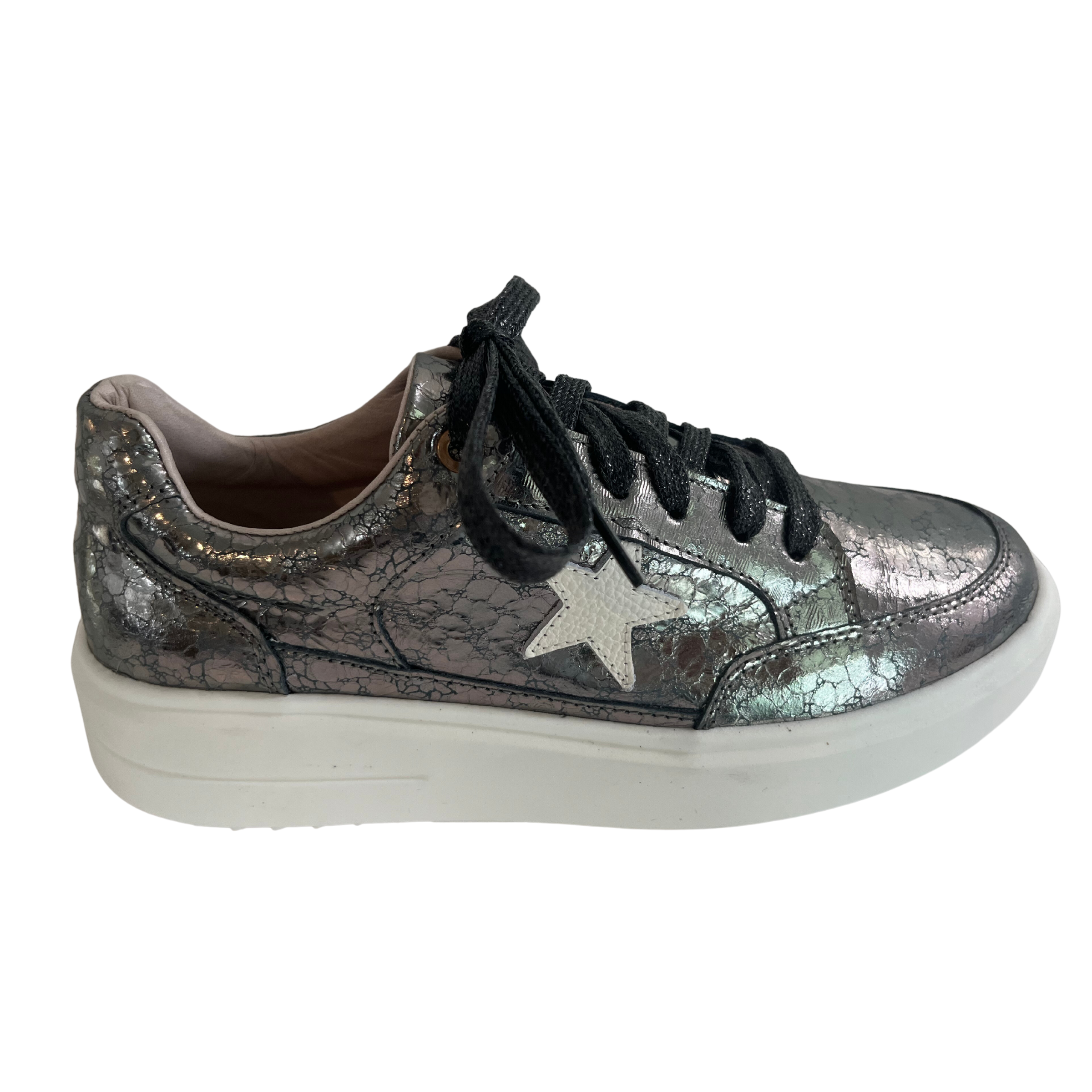 Silver Tennis Leather Shoes | Davenport 6