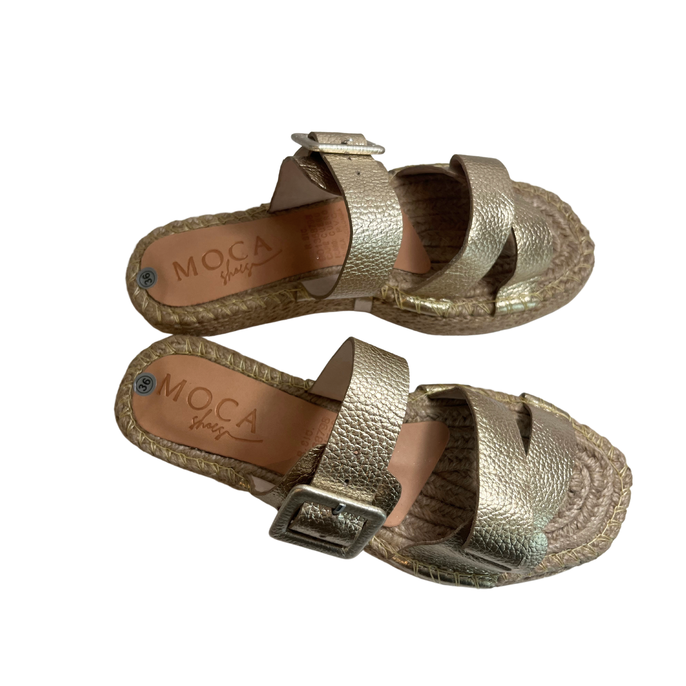 Gold Jute Slide Sandals | Helena