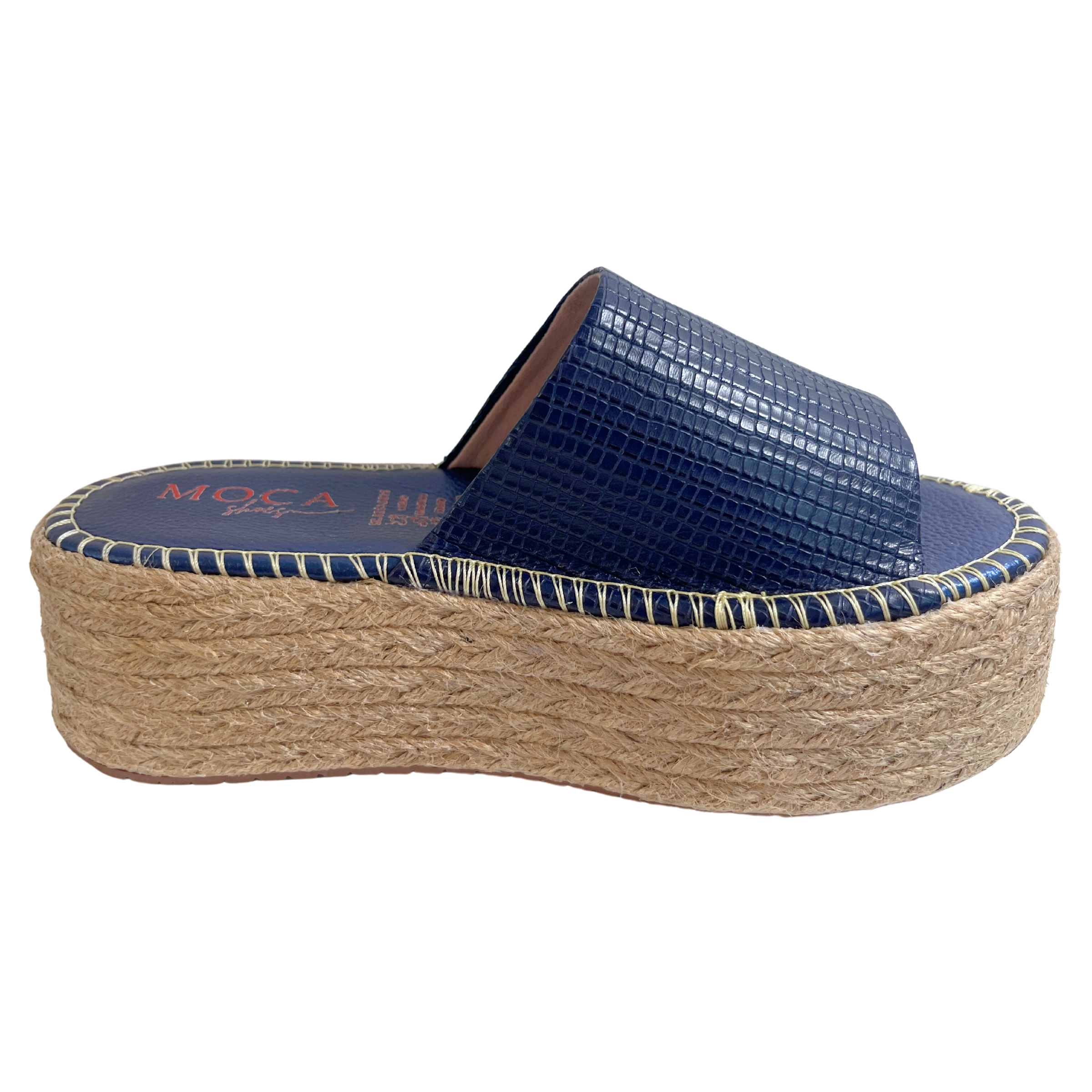 Plateforme en jute bleu foncé | Lincoln