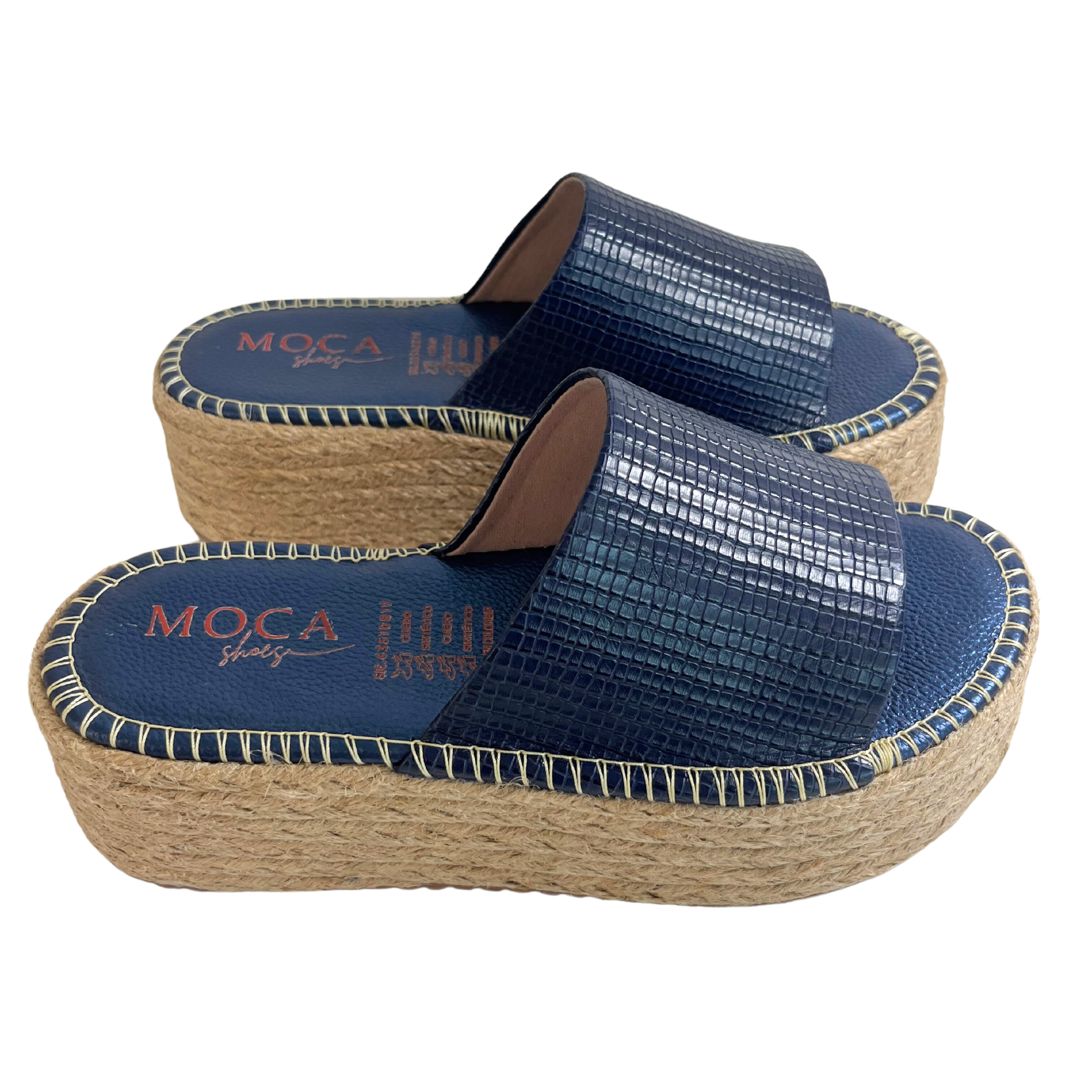 Plateforme en jute bleu foncé | Lincoln