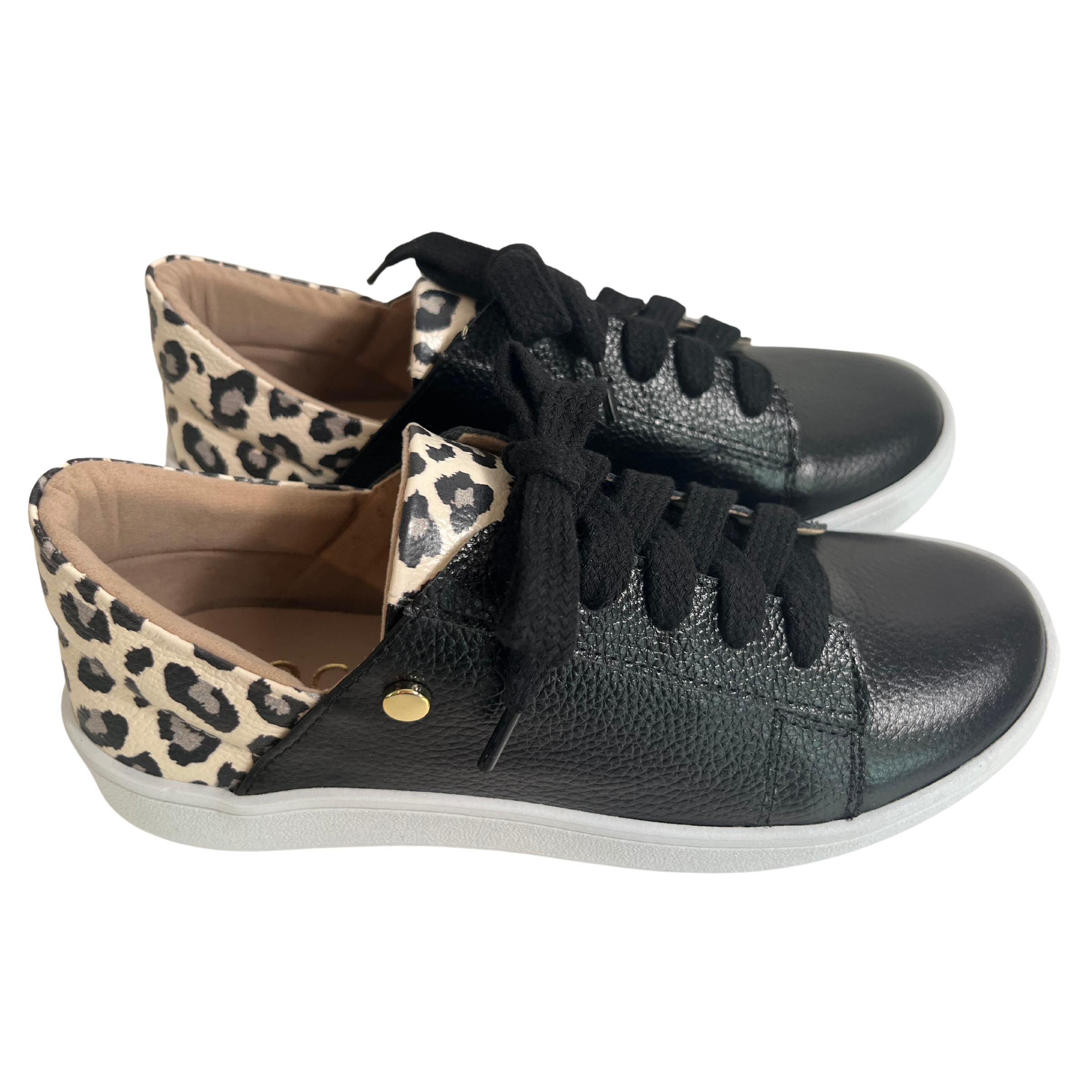 Cow Print Shoes | Austin Tennis Black