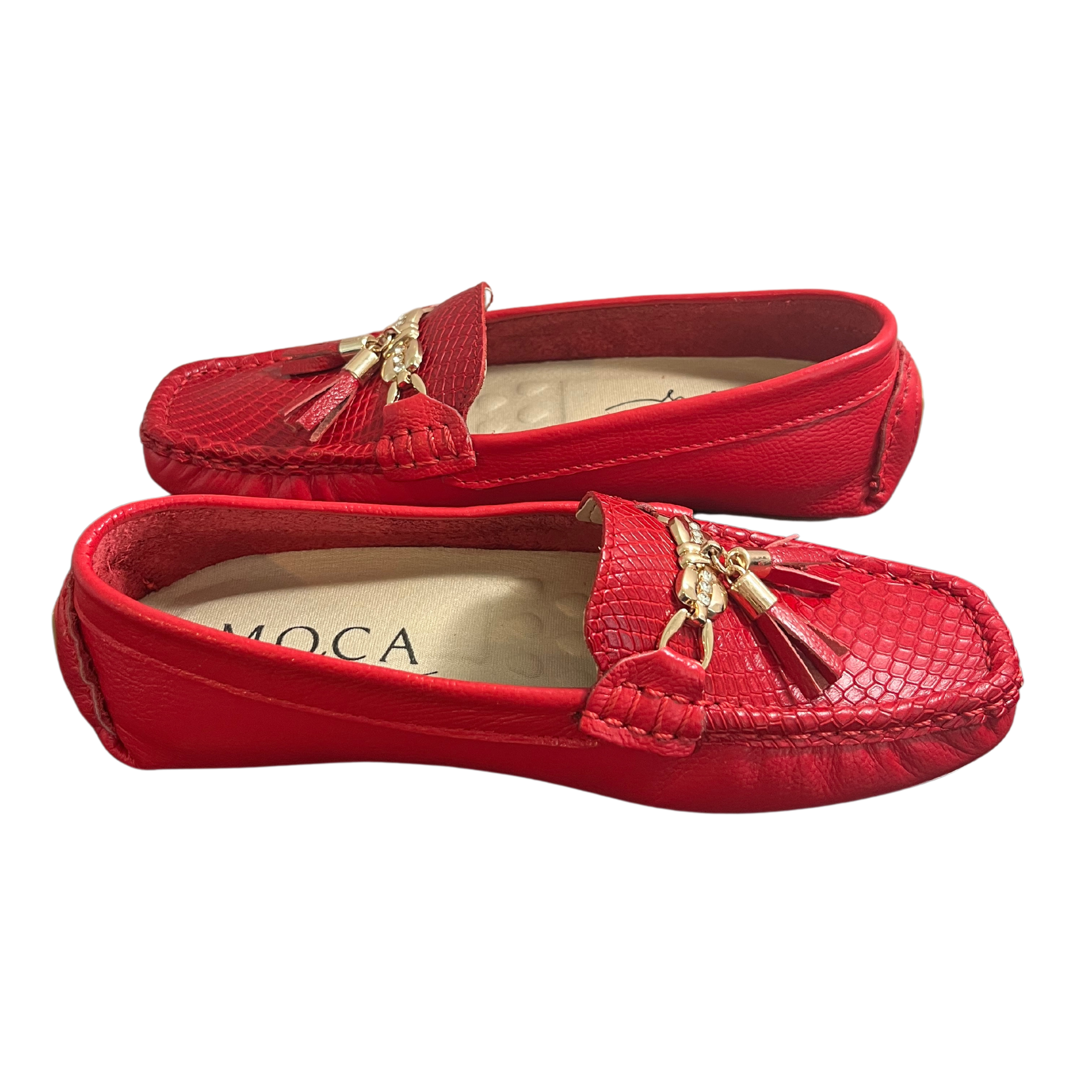 Red Moccasins Leather | Hollywood Flat