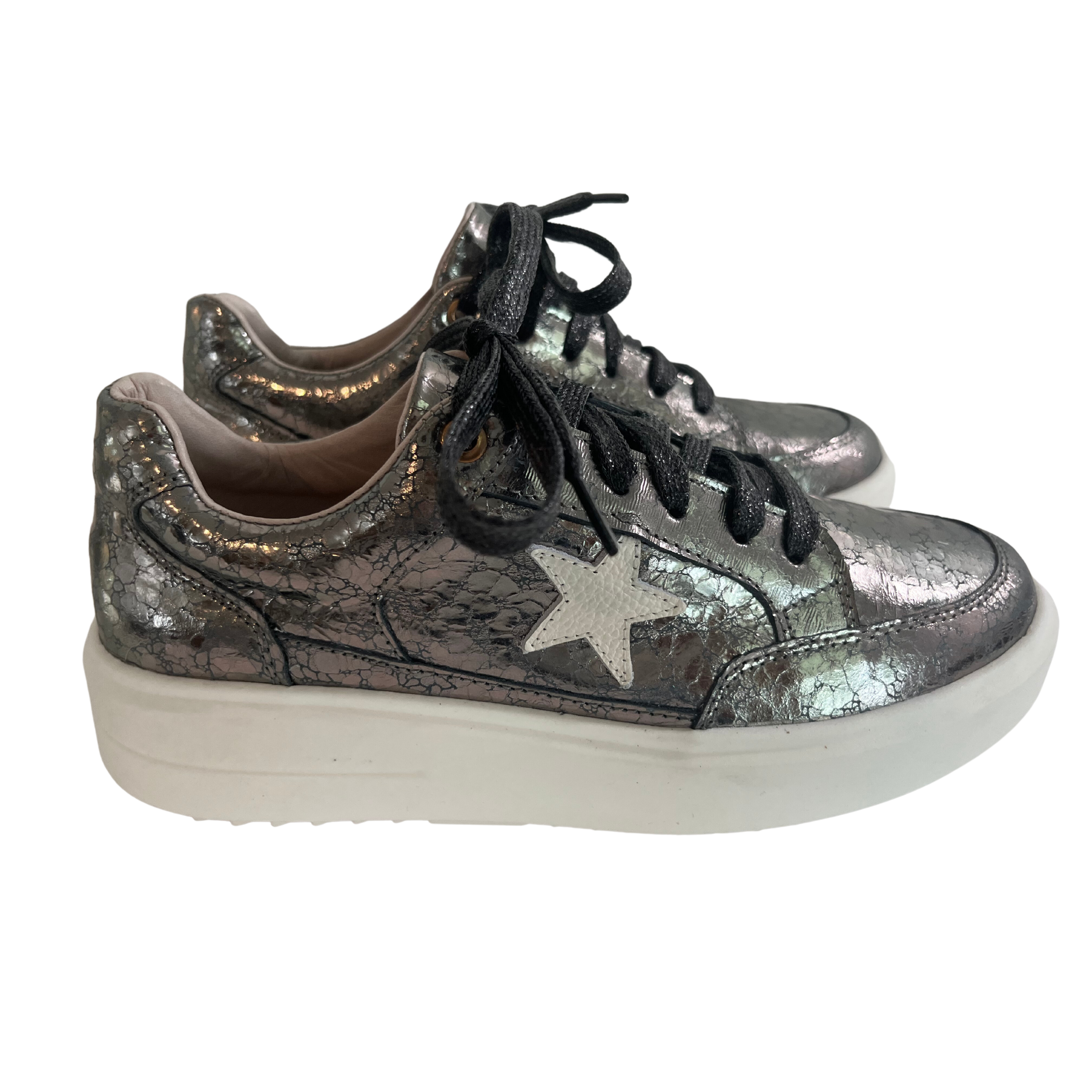 Silver Tennis Leather Shoes | Davenport