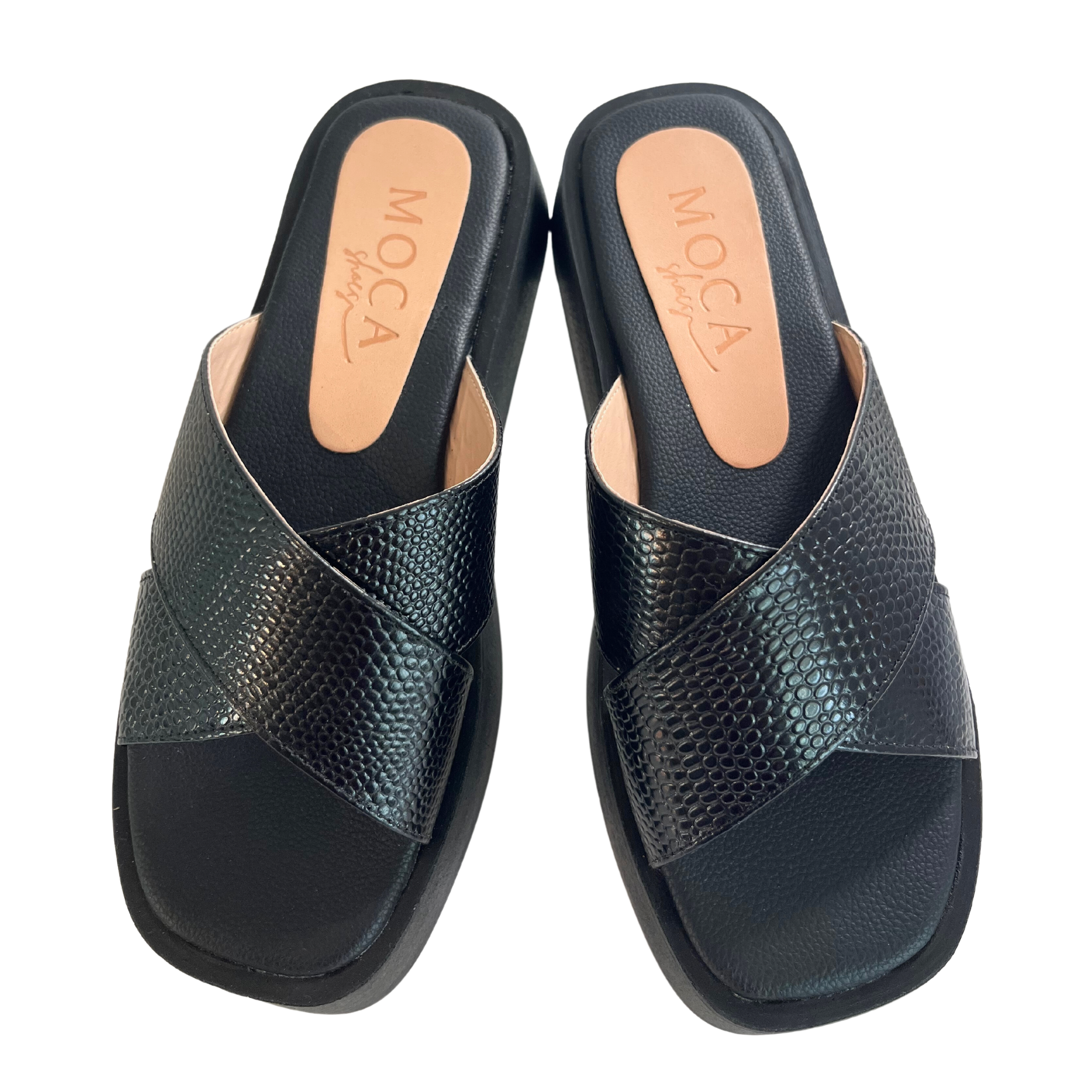 Sandalias con plataforma plana Sunrise Negro