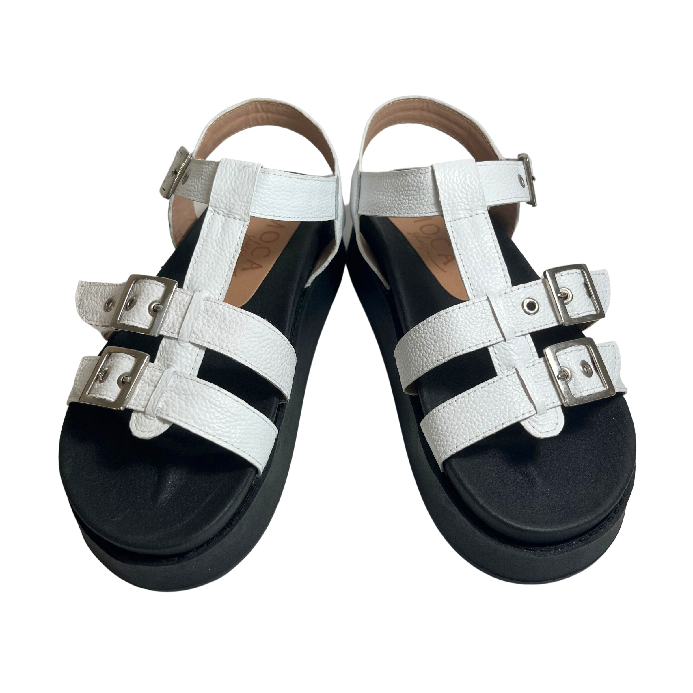 Annapolis Buckles | white buckle sandals