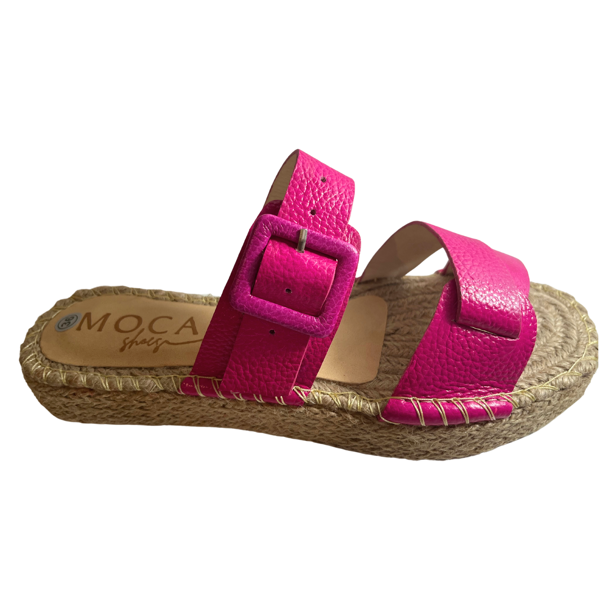 Helena Jute Sandals Fuchsia | Pink Slides Women