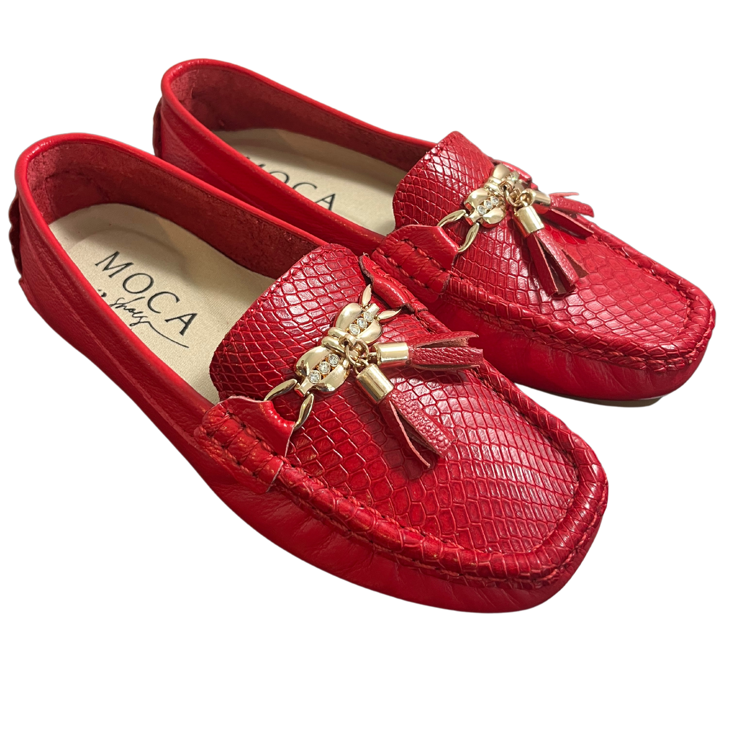 Mocassins Rouges Cuir | Appartement Hollywoodien