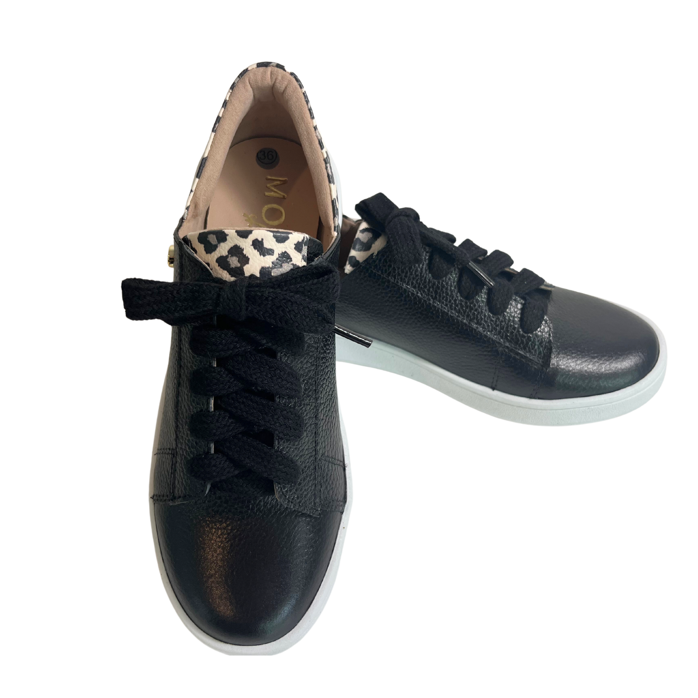 Cow Print Shoes | Austin Tennis Black