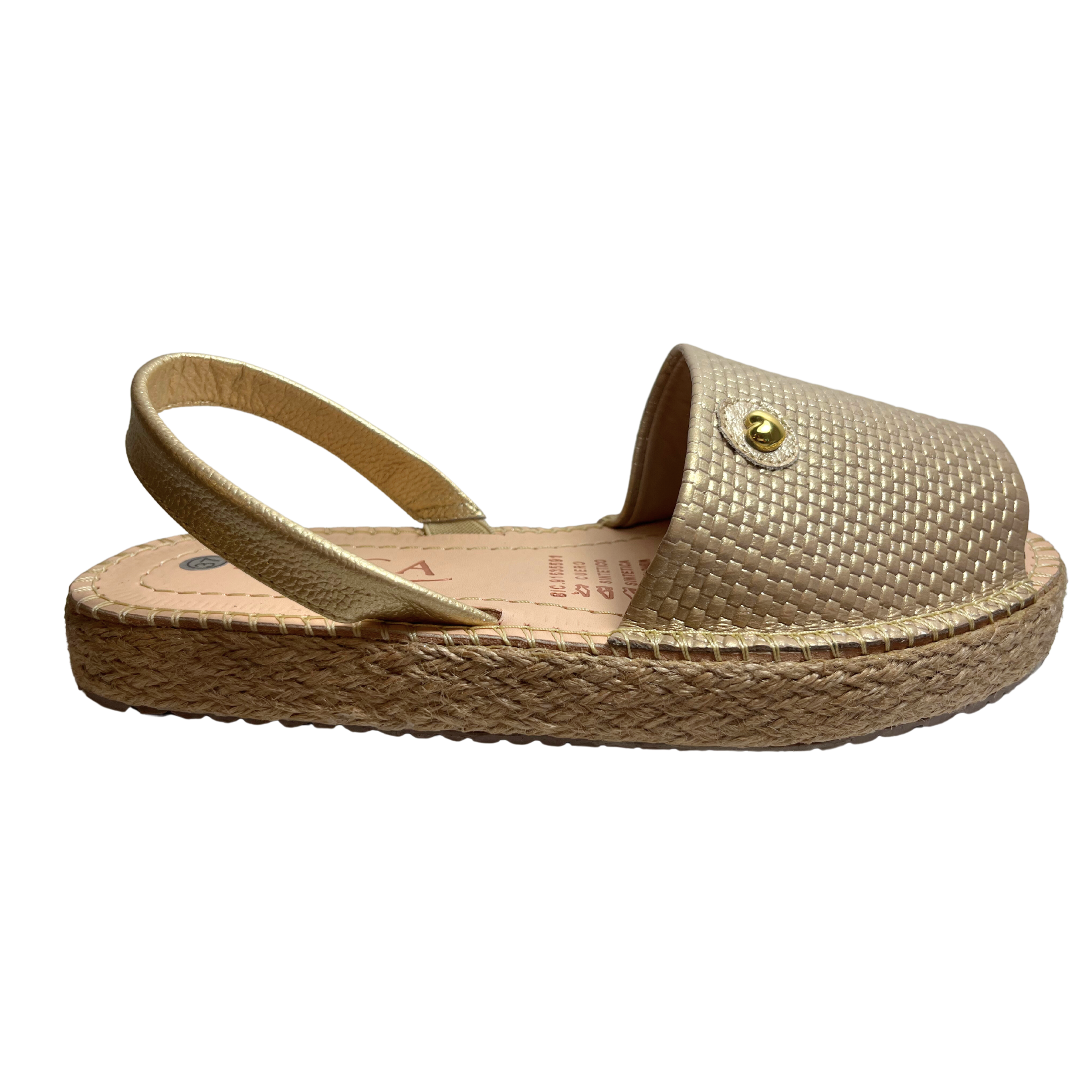 Miramar Espradilles | Gold Flat Sandals