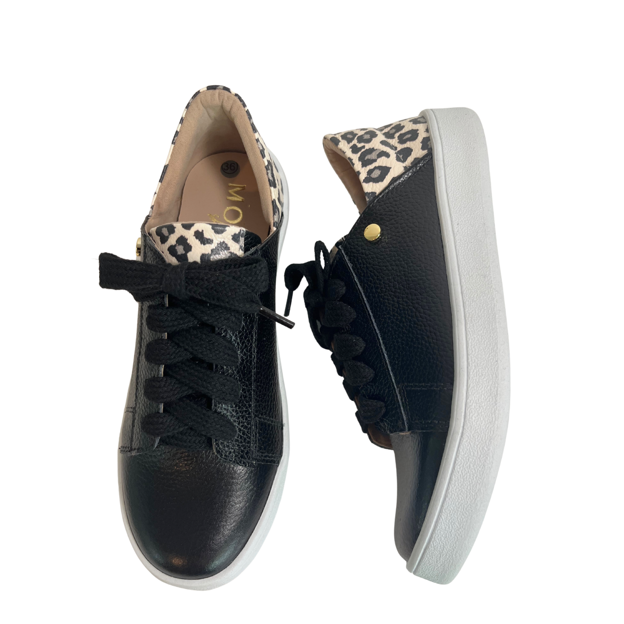 Cow Print Shoes | Austin Tennis Black