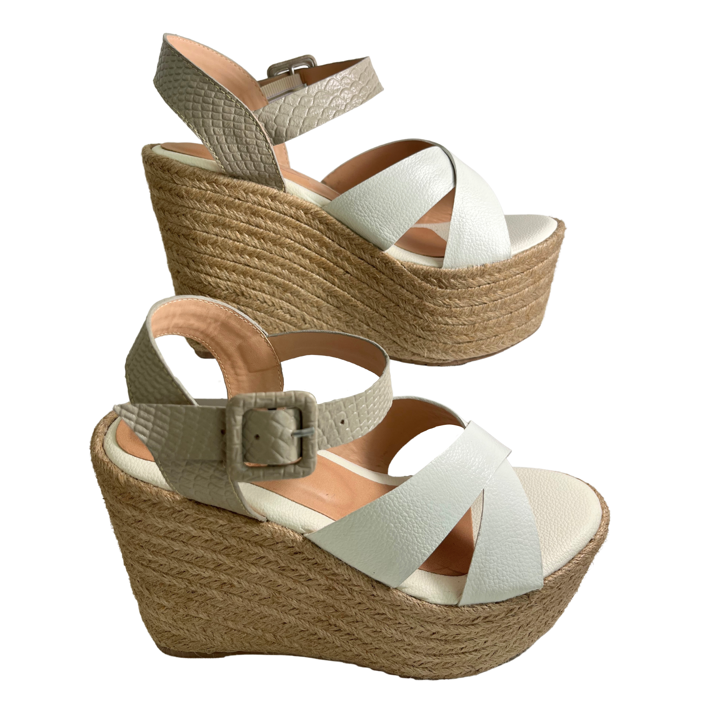 White Platform Sandals Heels | Moca Shoes USA