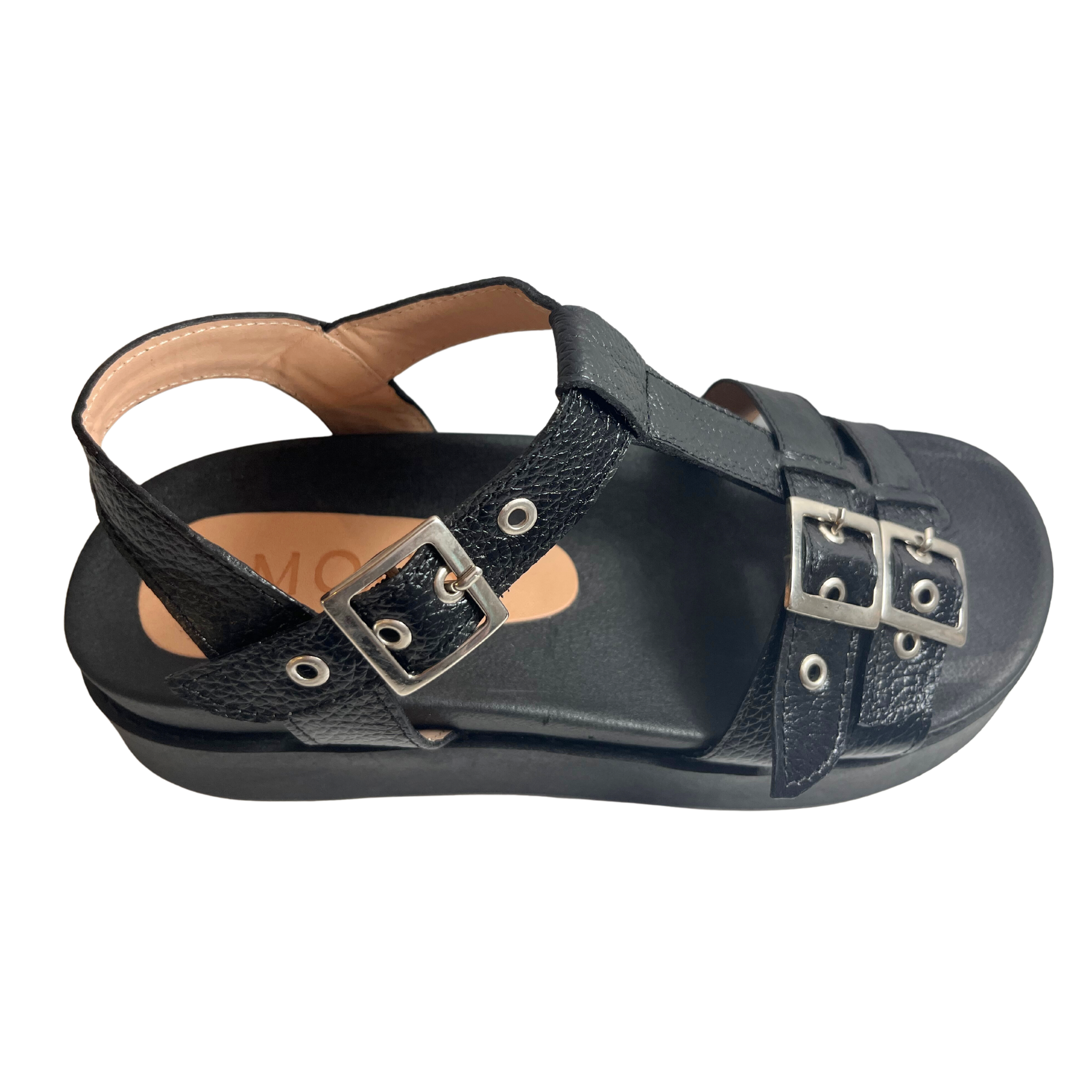 Womens Black schuh Tegan Buckle Sandals | schuh