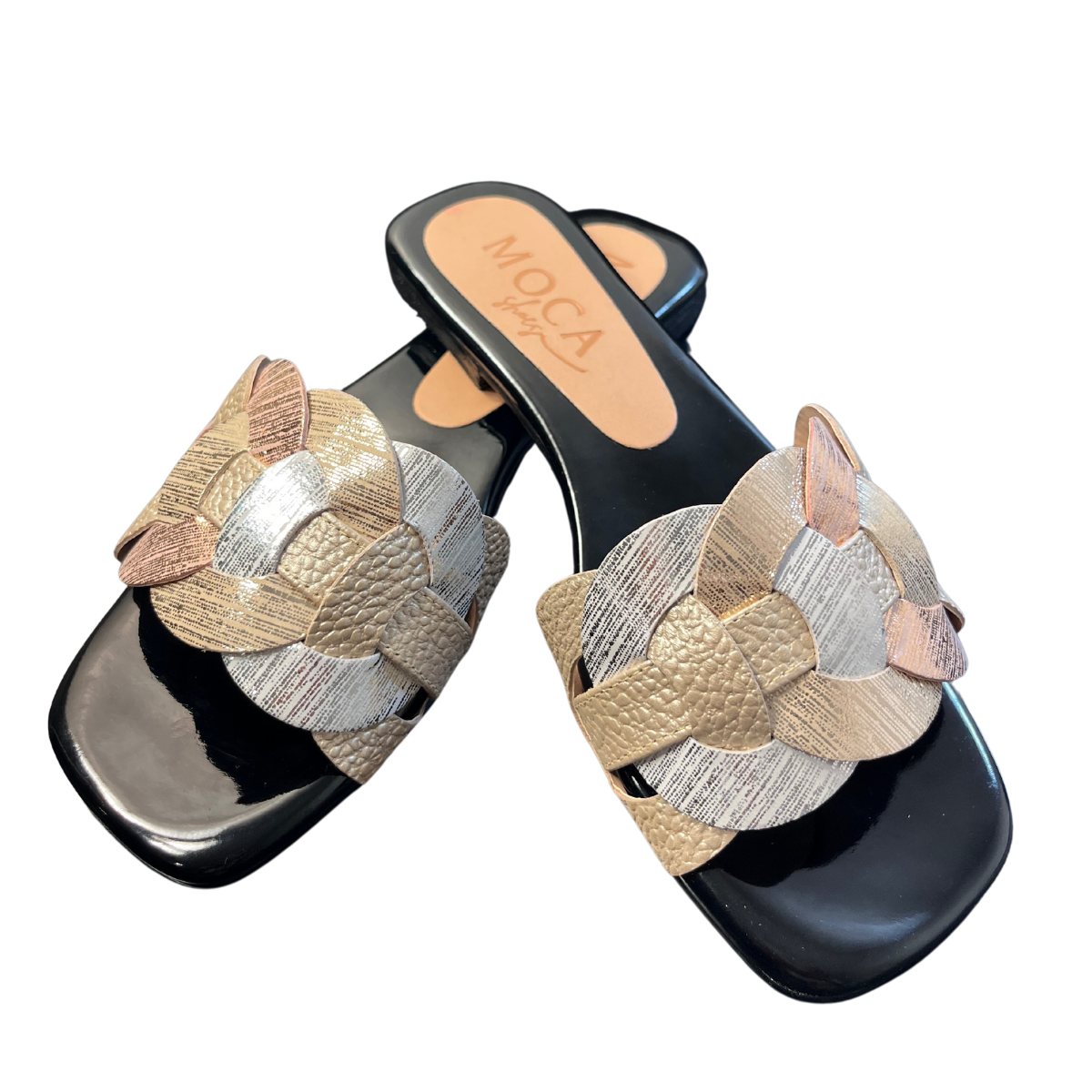 Slide Sandals  triple gold | Pierre