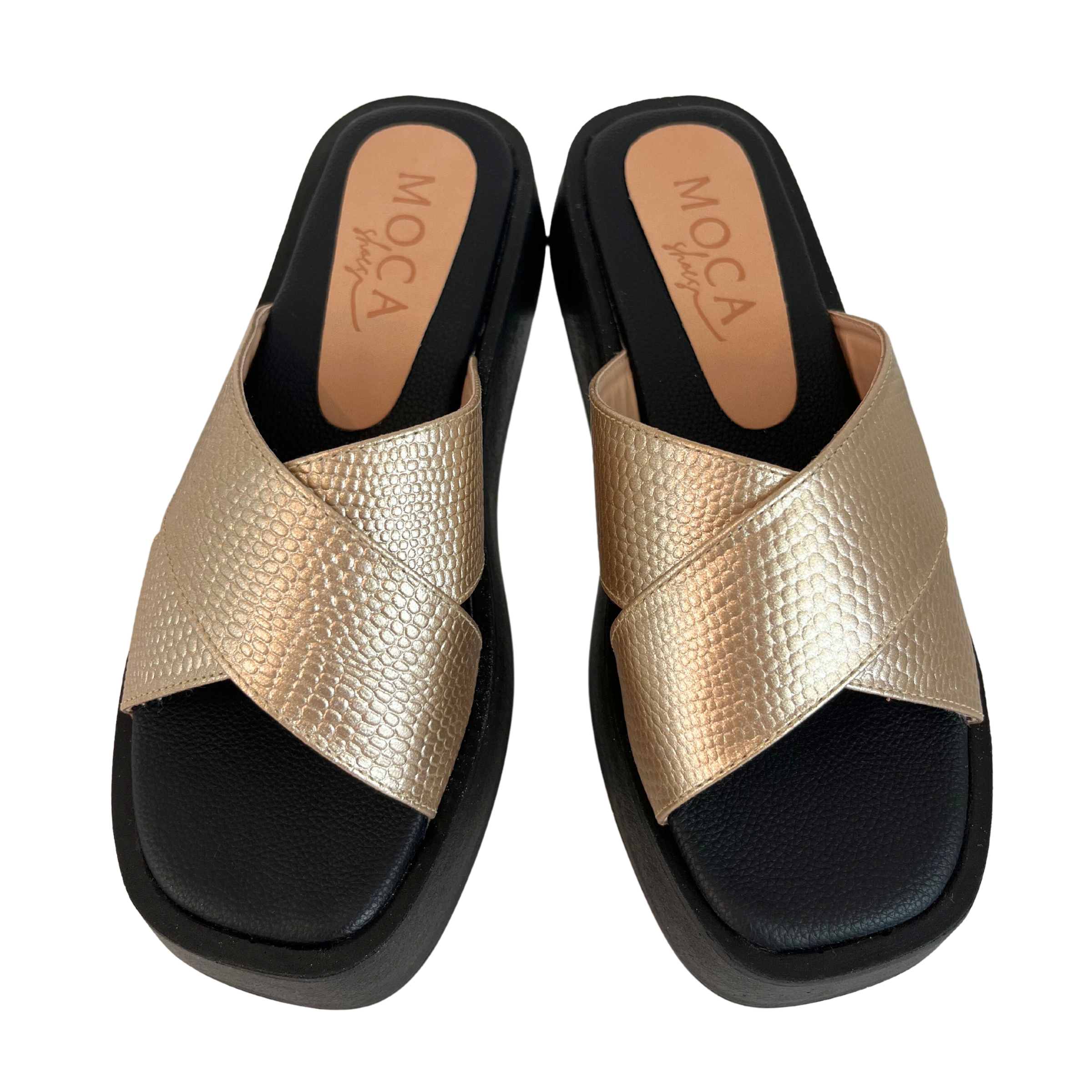 Sandalias con plataforma plana Sunrise Dorado