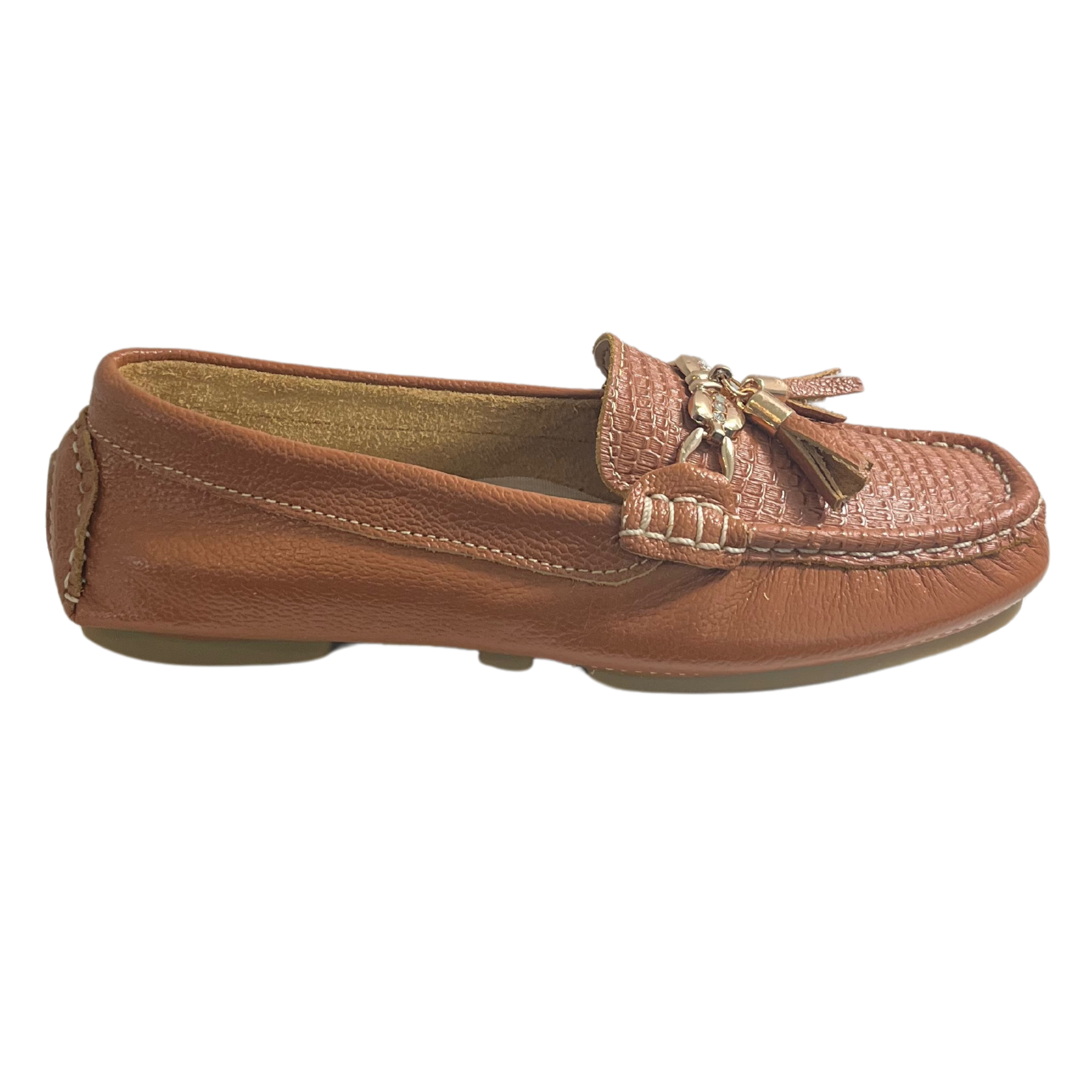 Honey-Colored Moccasins Leather | Hollywood Flat